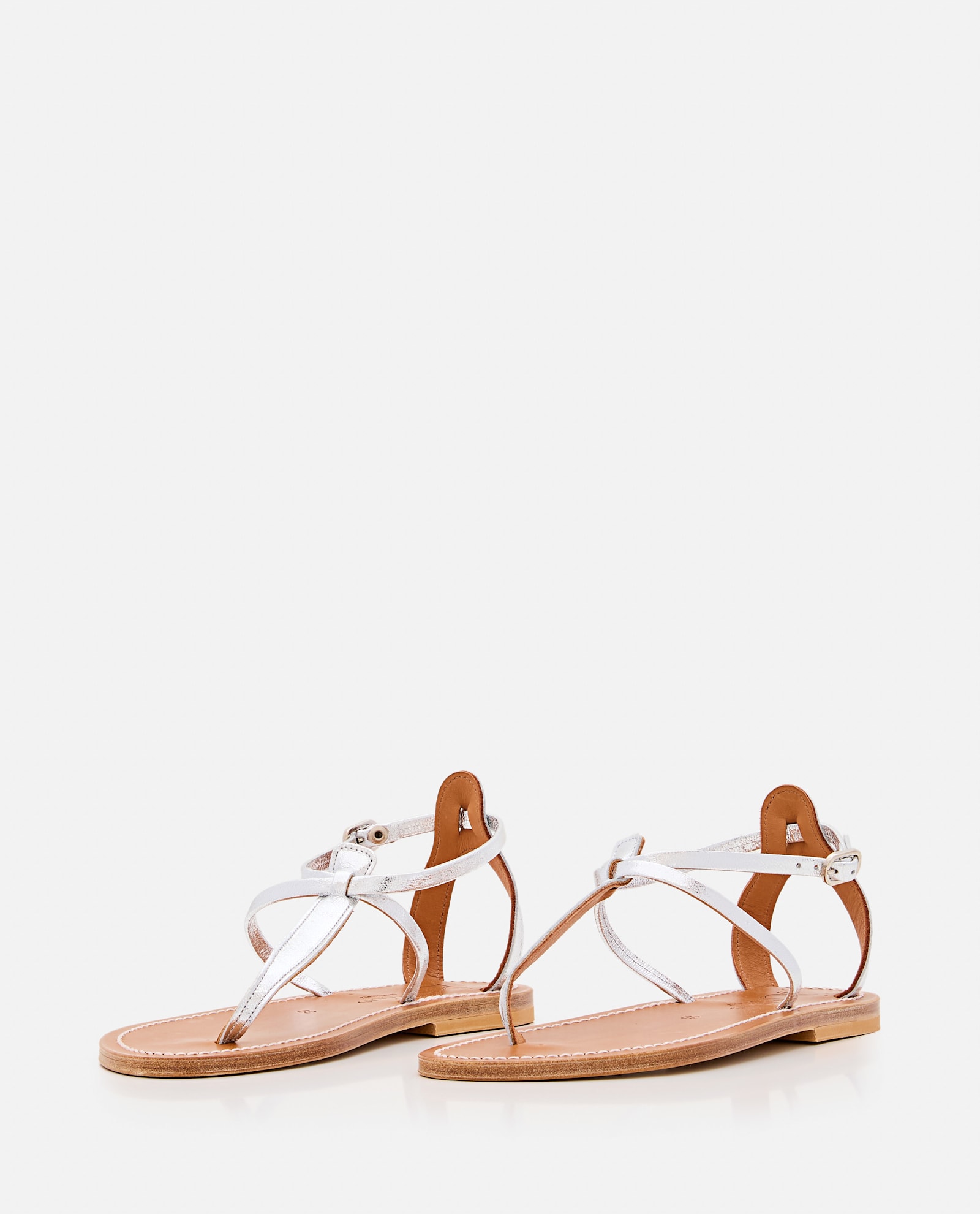 Kjacques K Jacques St Tropez Buffon Leather Sandal In Silver