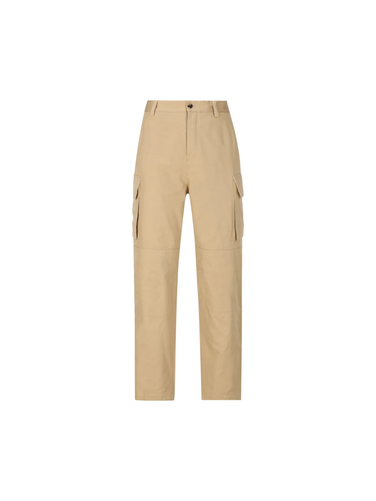 Shop Loewe Straight-leg Cargo Trousers In Sand