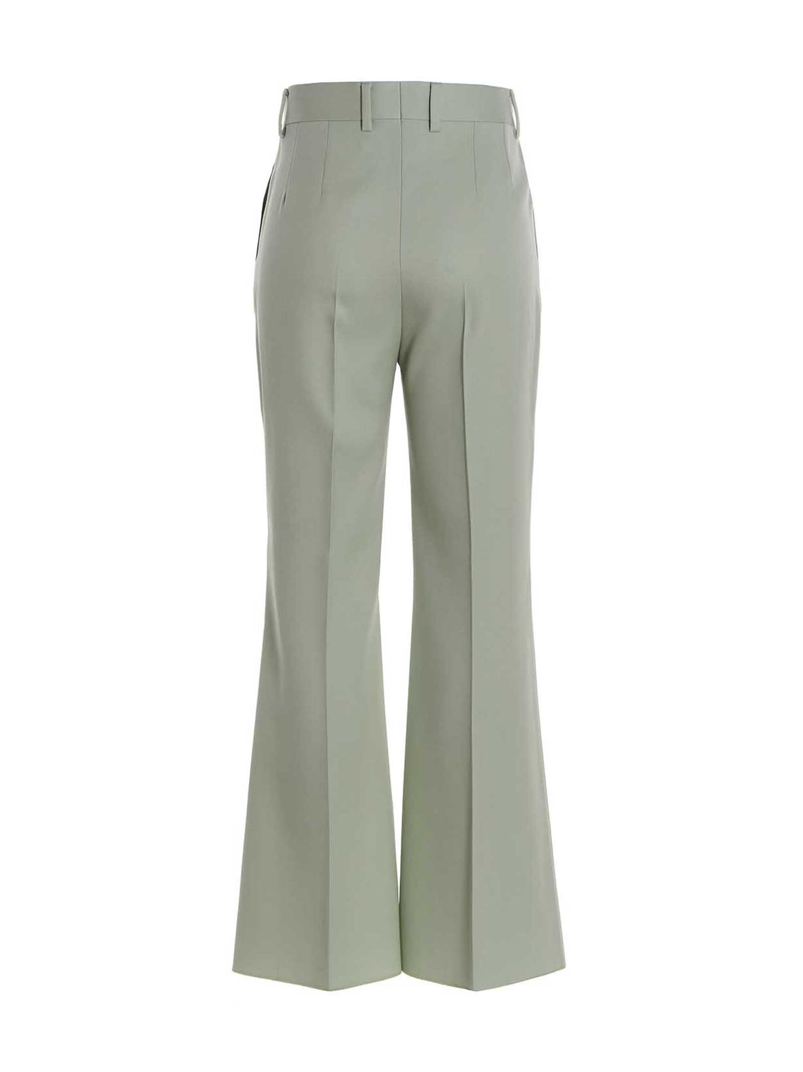 Shop Lanvin Flared Tailored Pants In Green