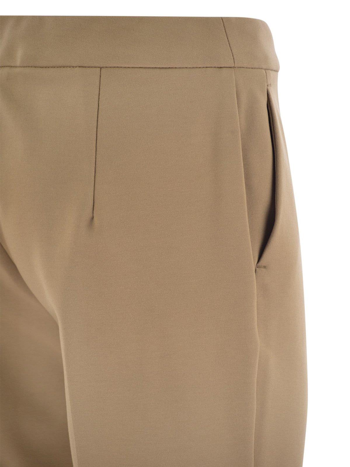 Shop Max Mara Pegno Slim-cut Trousers In Miele