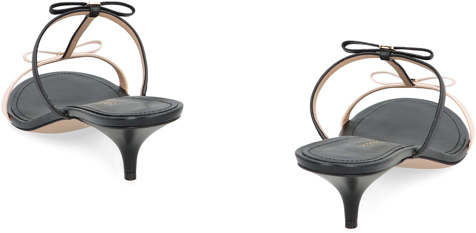 Ferragamo Strappy Kitten-heel Sandals In Black