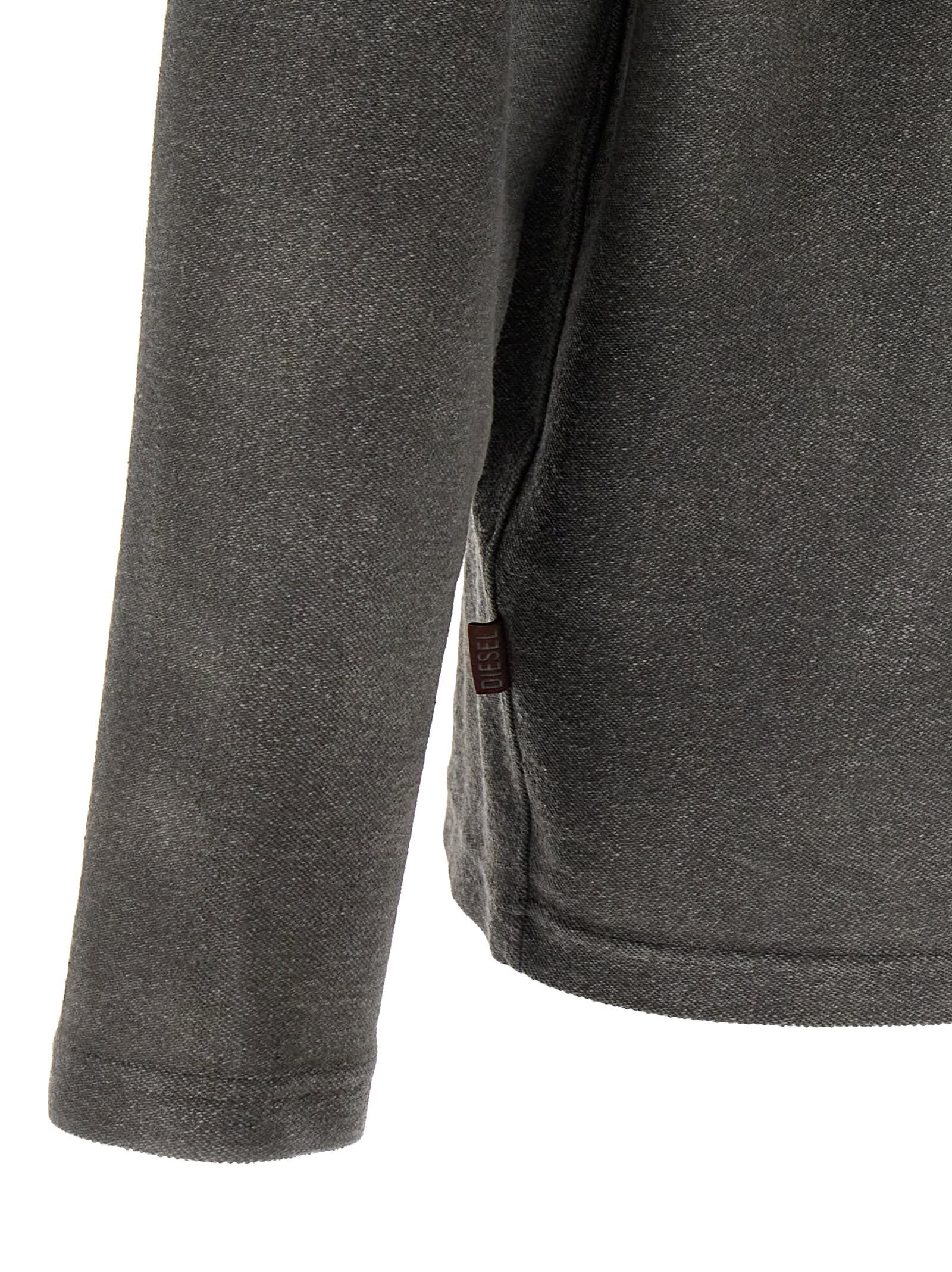 Diesel Felpa S-ruben In Misto Cotone Stretch Grigio Uomo In Gray