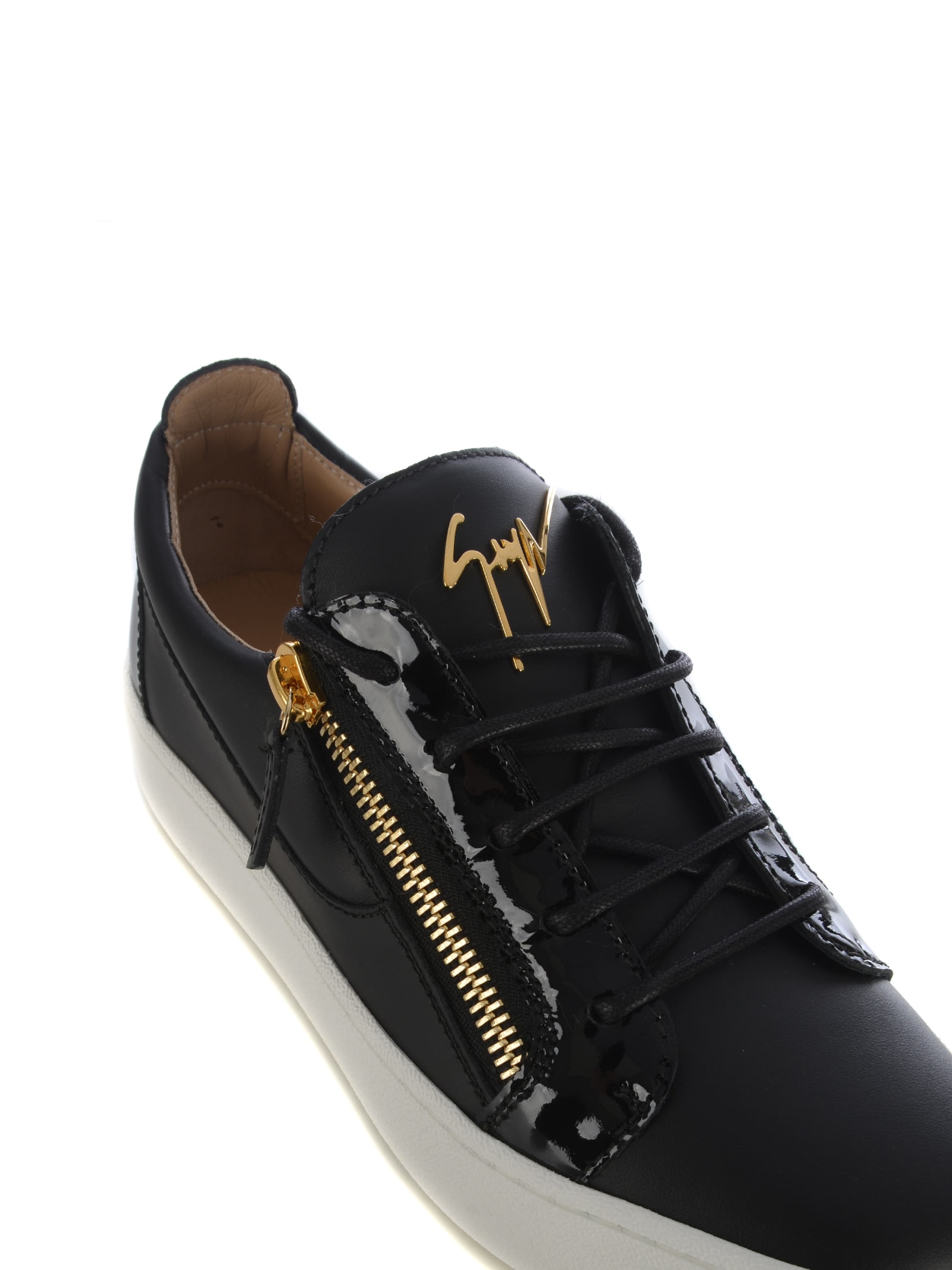 Shop Giuseppe Zanotti Sneakers  Frankie In Leather In Nero