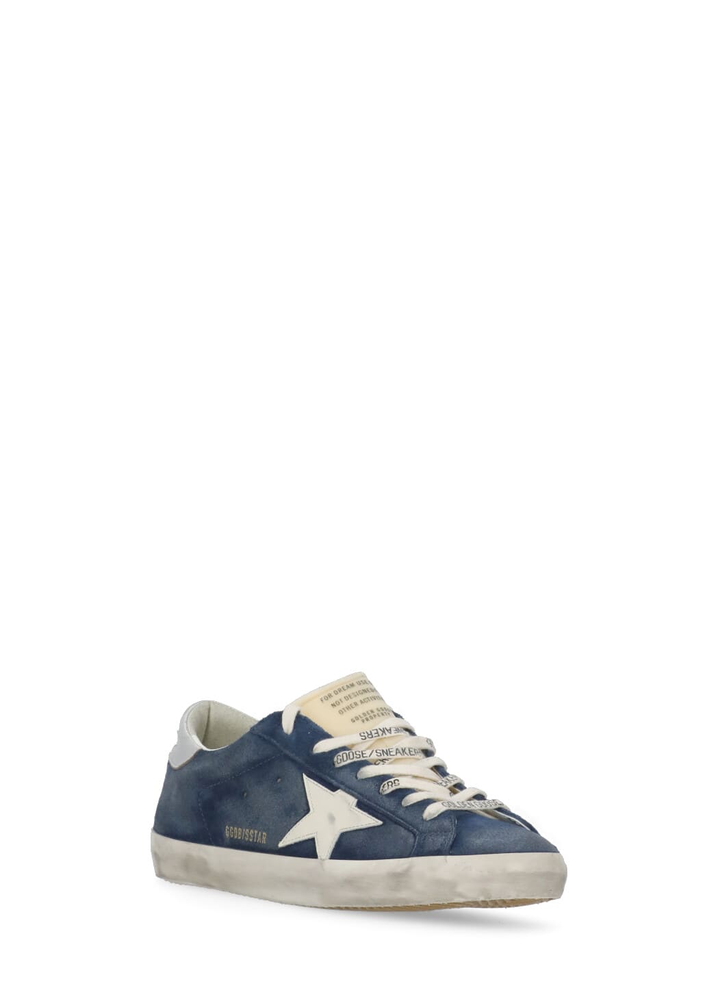 Golden Goose Super-star Suede Upper And Toe Foam In Blue