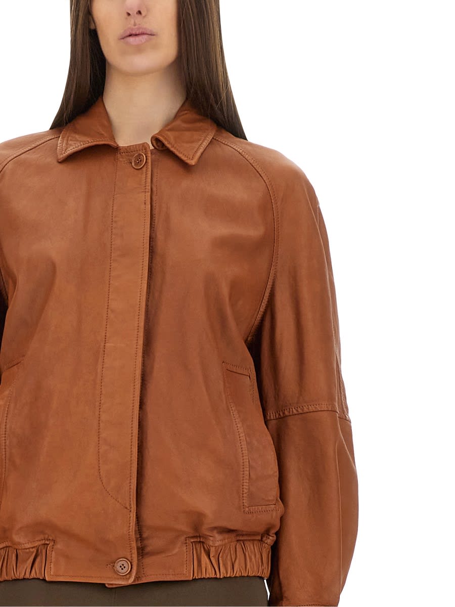 Salvatore Santoro Leather Jacket In Buff
