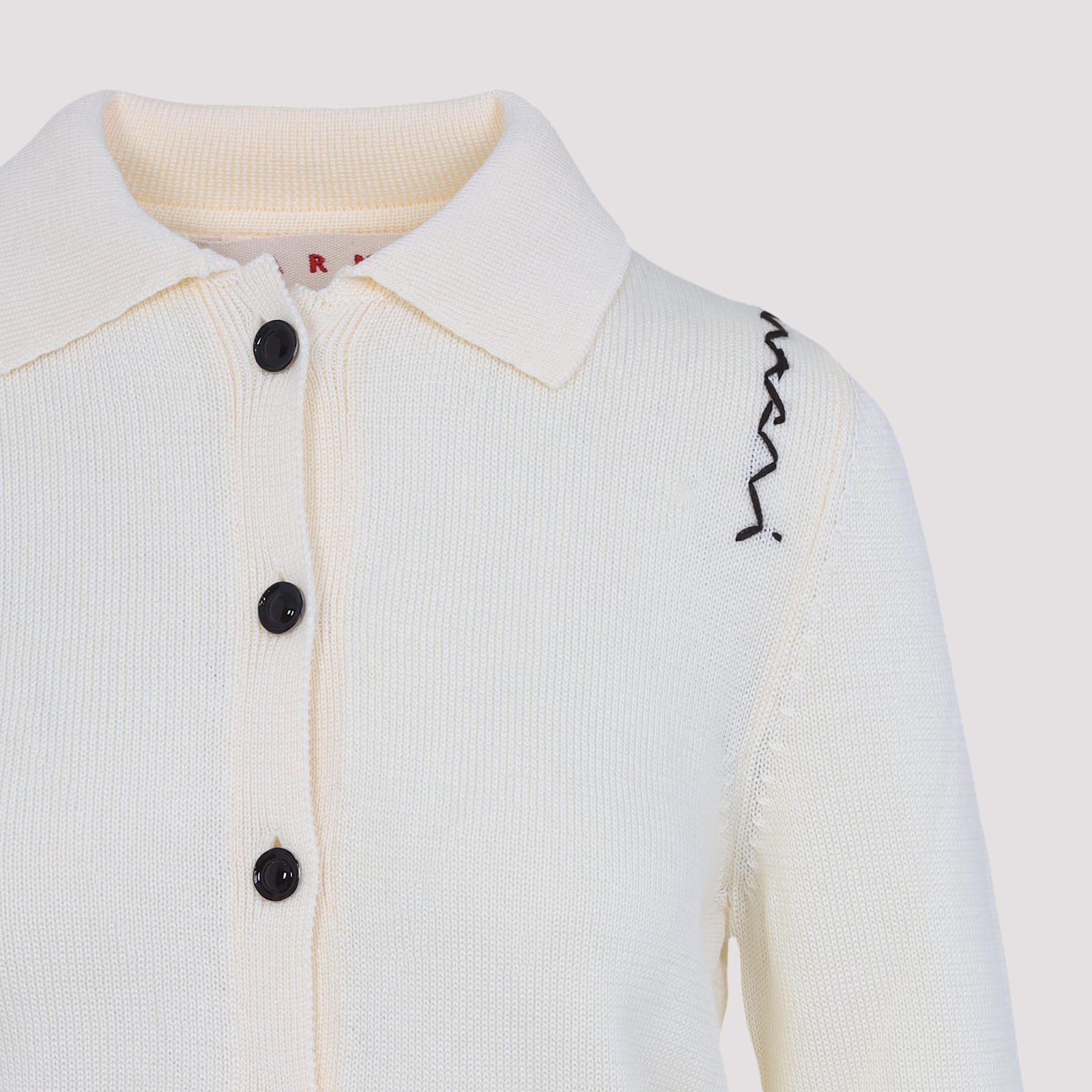 Marni Cream Cotton Cardigan In White