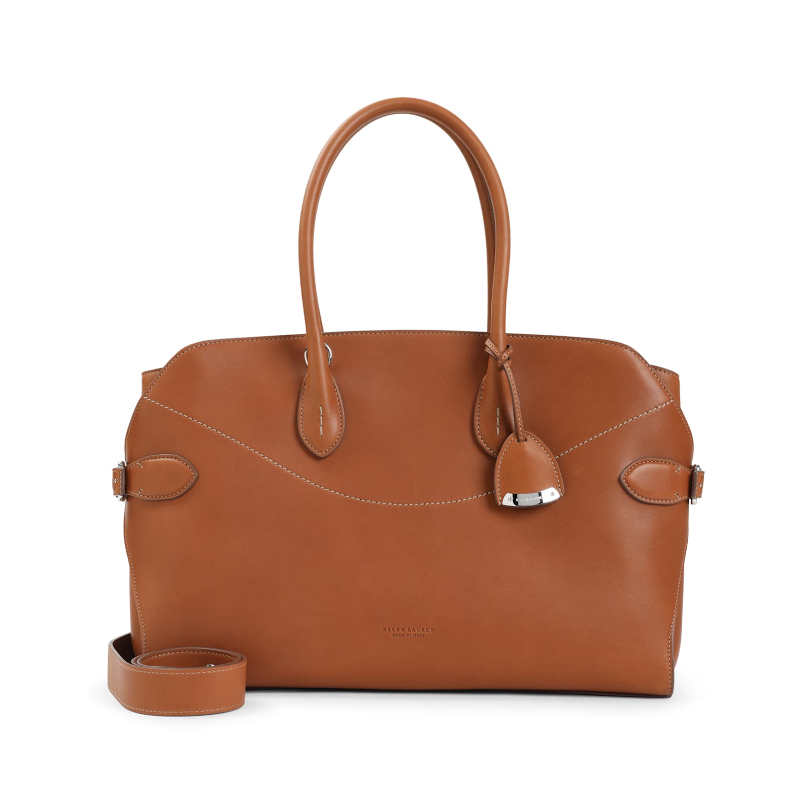 Ralph Lauren Medium The Ralph Calfskin Satchel In Brown