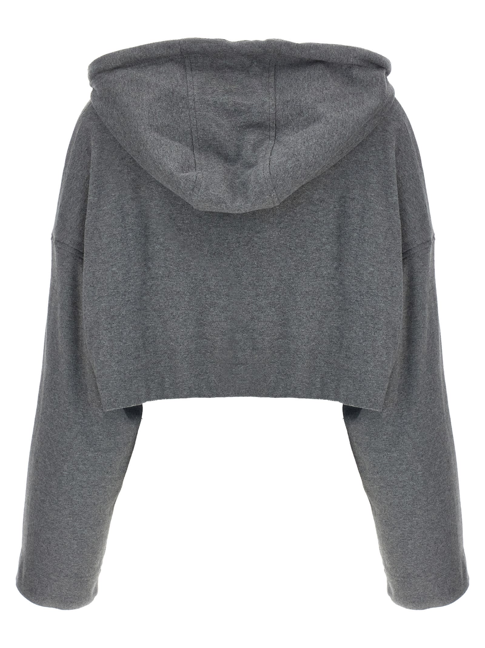 Giovanni Bedin Cropped Hoodie In Gray