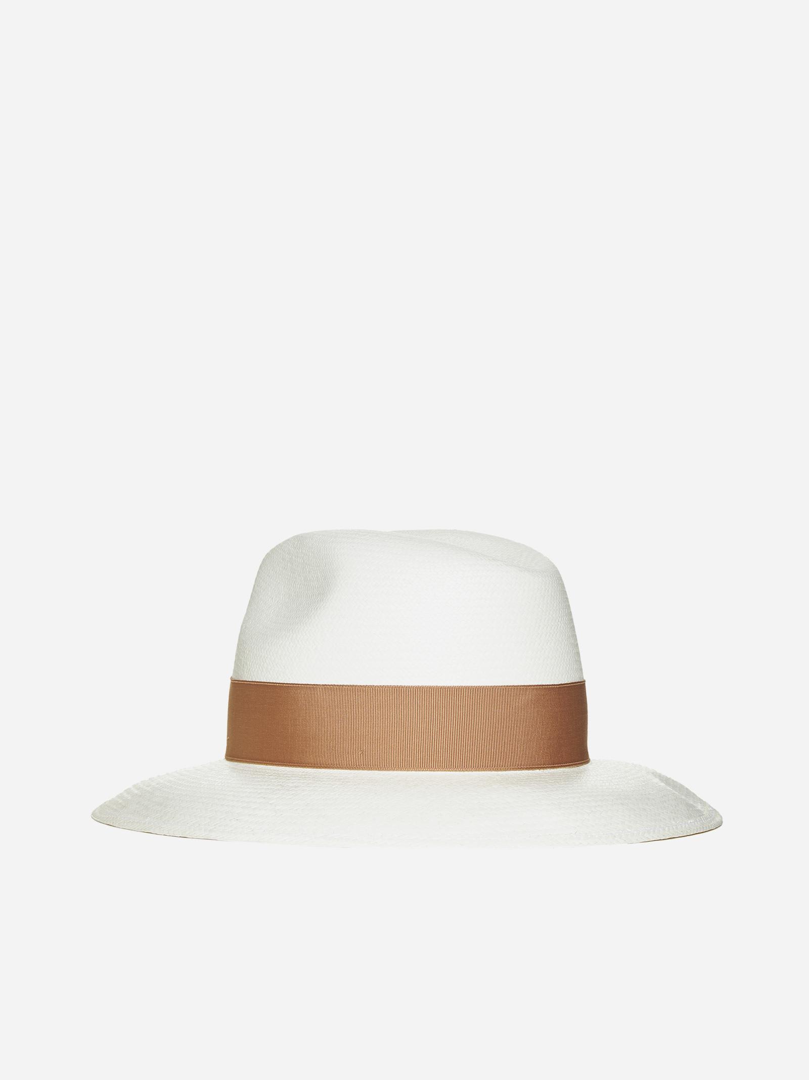 Shop Borsalino Fine Large Brim Panama Hat In Coffee