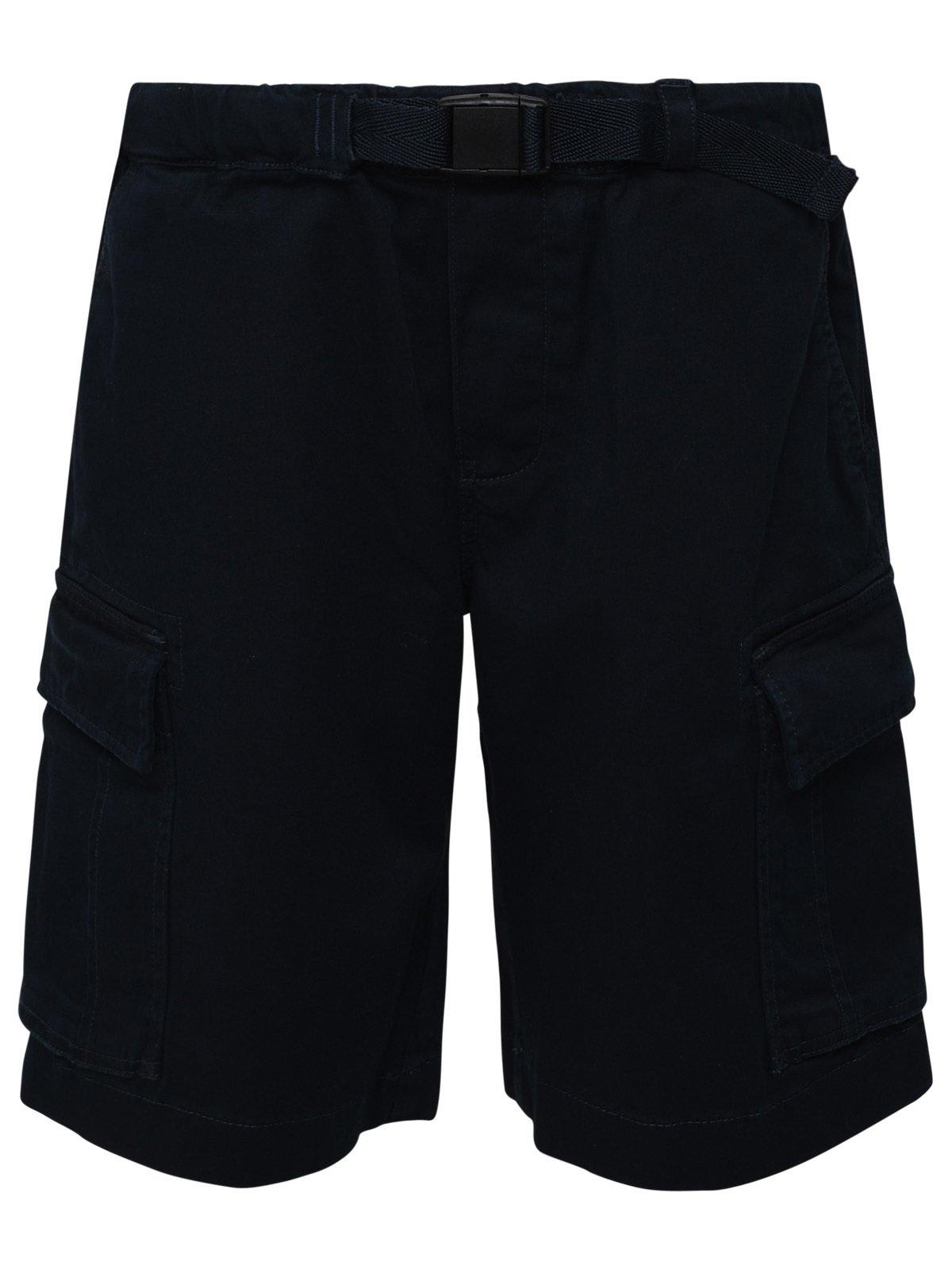 Woolrich Kids' Logo-detailed Belted Waist Cargo Shorts In Melton Blue