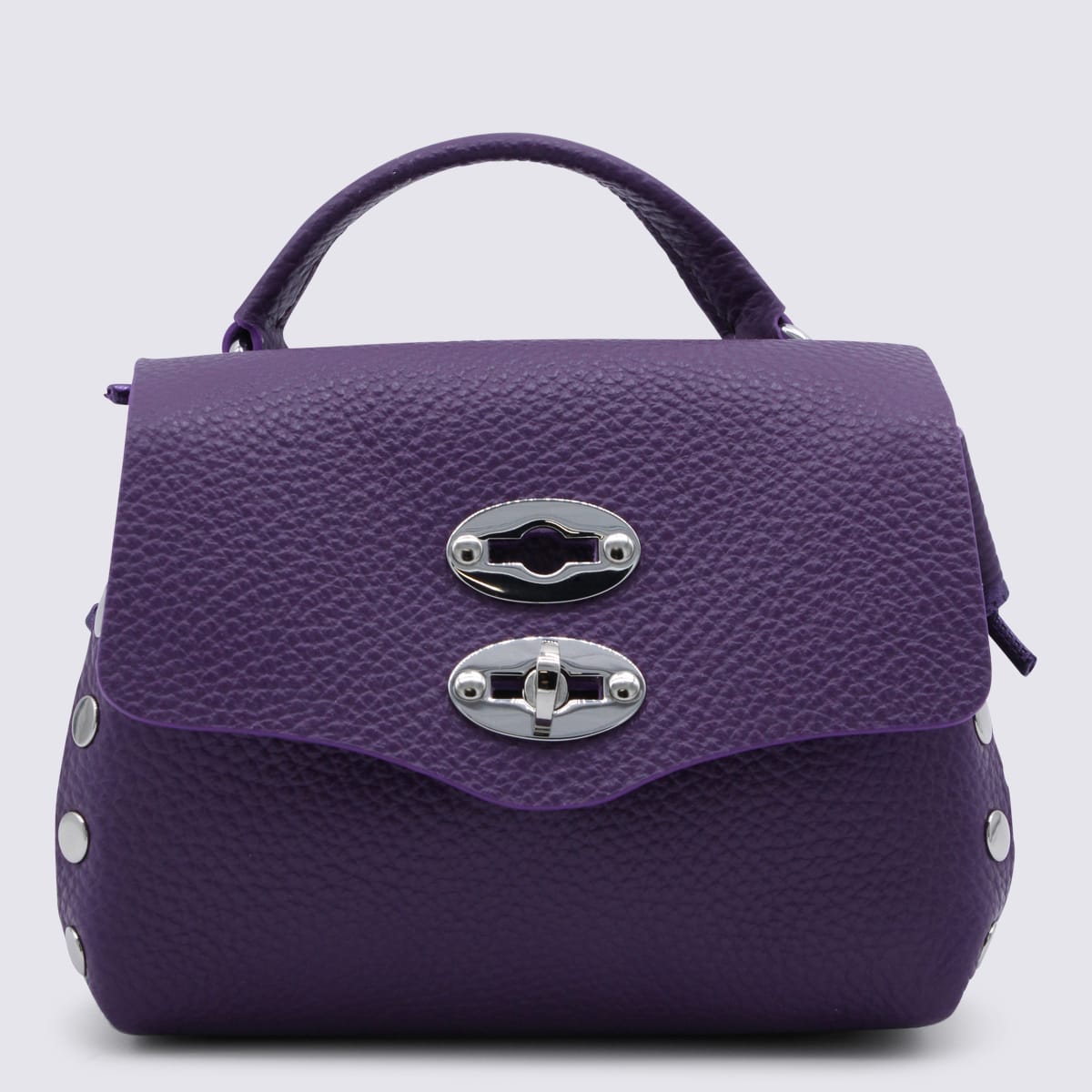 Zanellato Violet Leather Postina S Baby Top Handle Bag