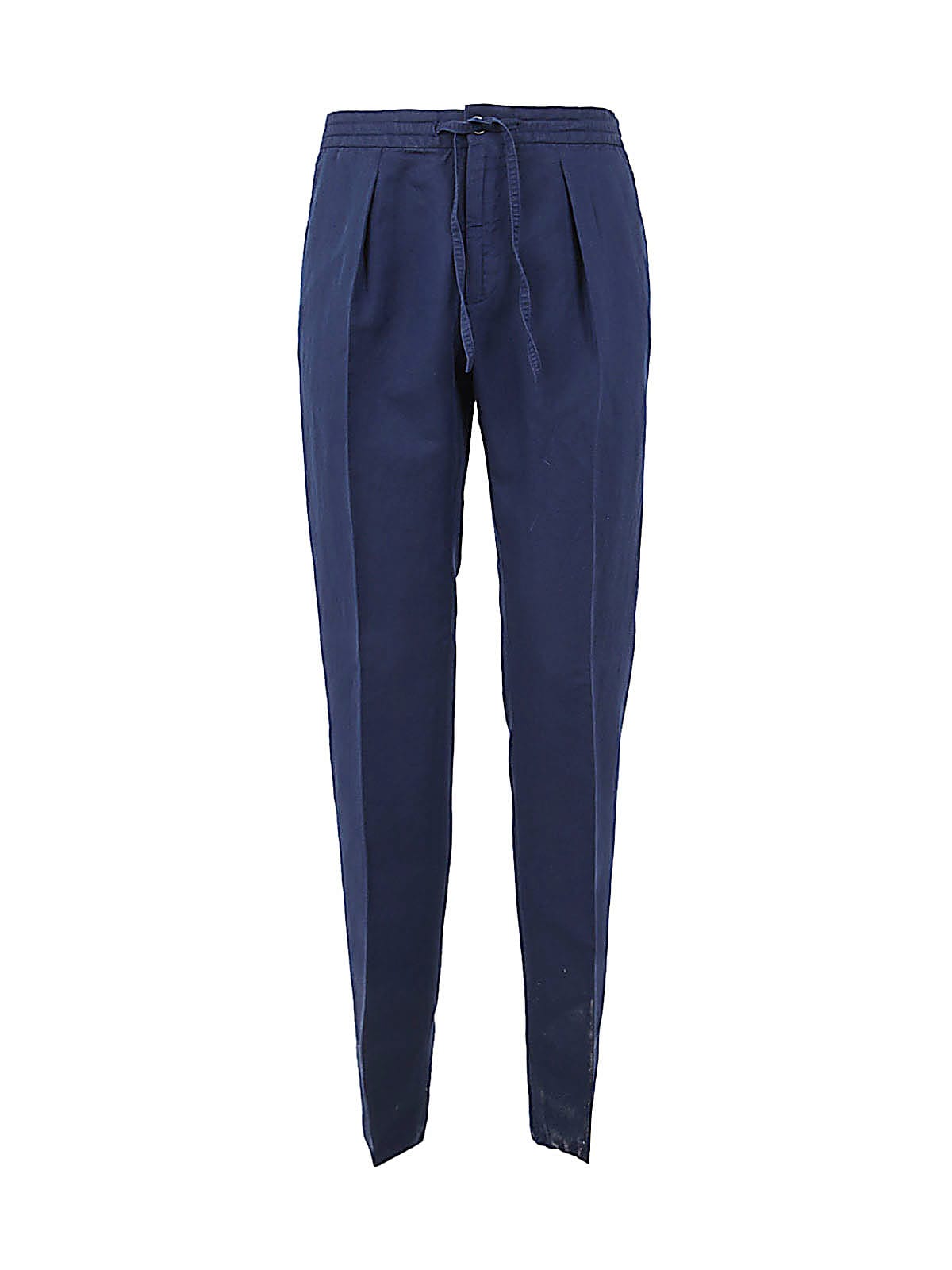 Incotex Venezia 1951 Slim Fit Trousers With Coulisse And Pences In Medium Blue
