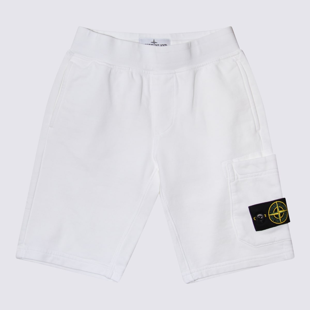 Shop Stone Island White Cotton Shorts