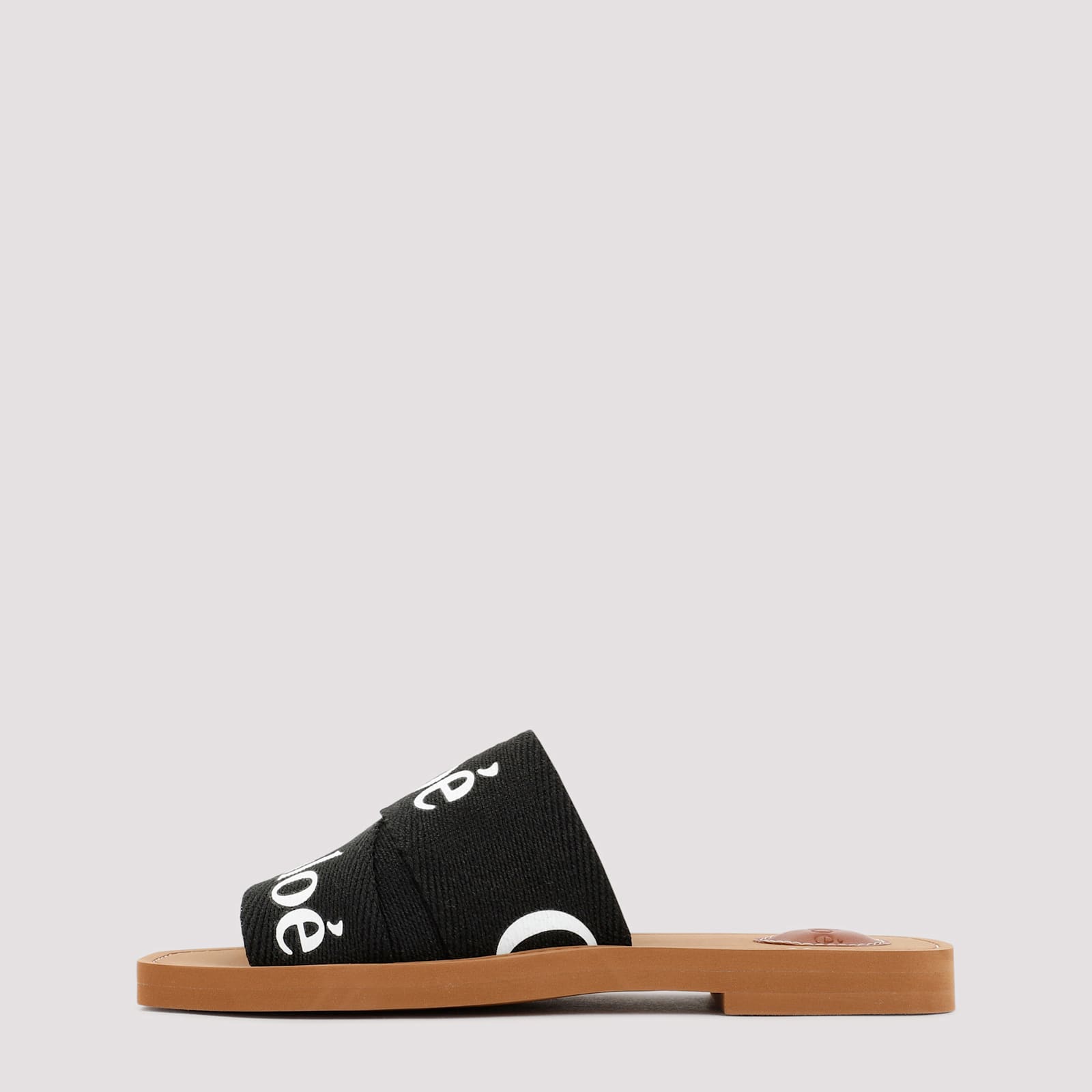 Chloé Black Logo Open-toe Sandals In Black