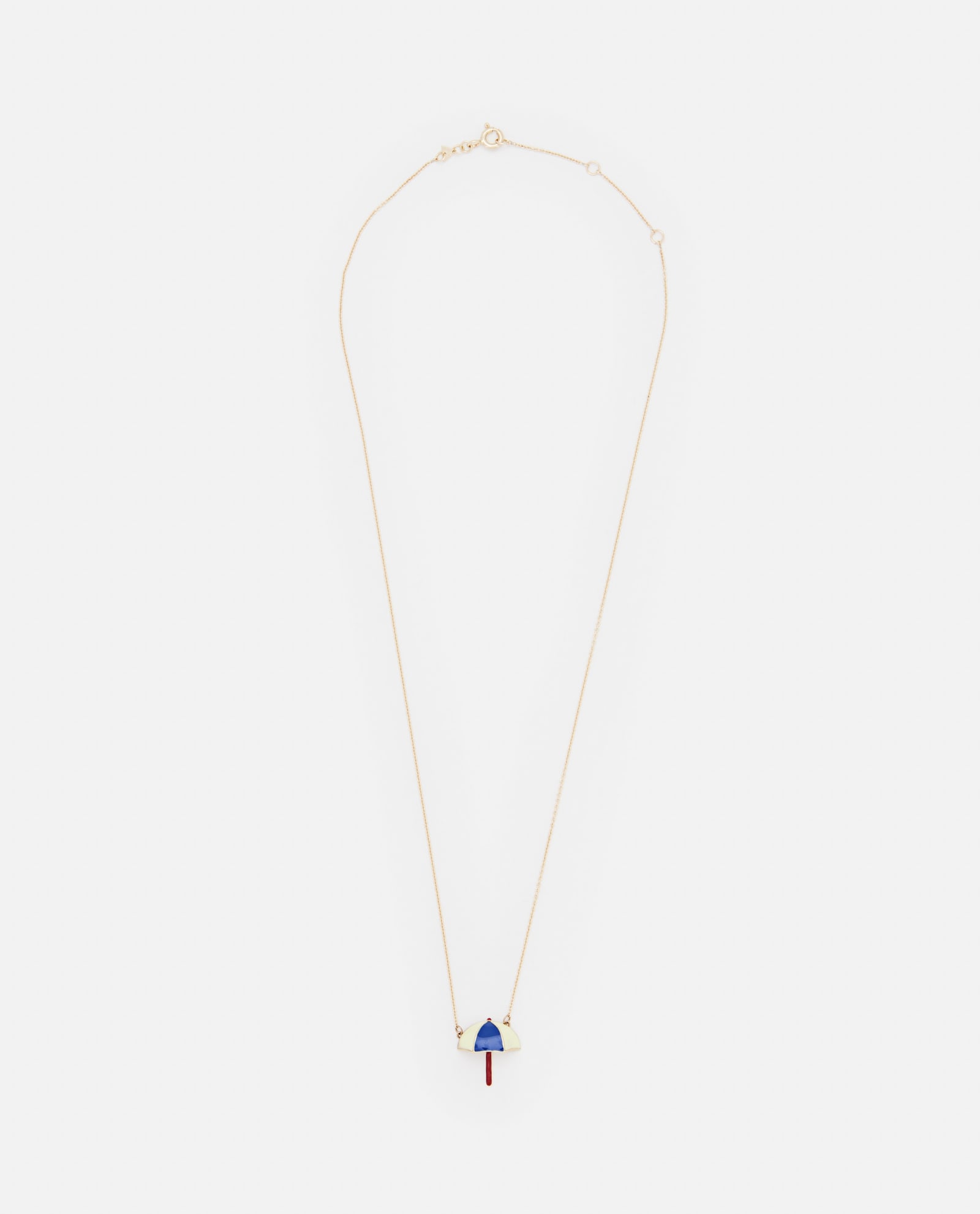 Shop Aliita 9k Gold Sombrilla Enamel Necklace In Blue