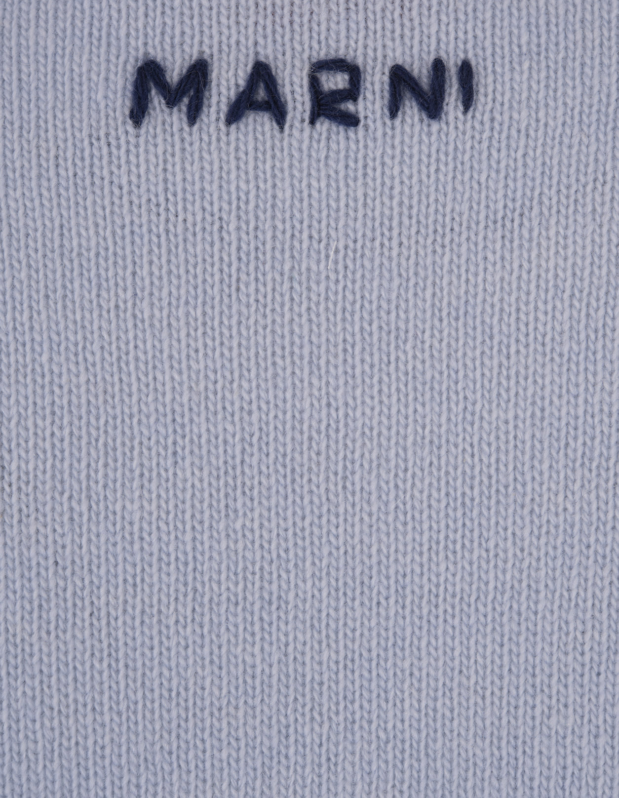 Shop Marni Light Blue Sweater With Logo And Stitching