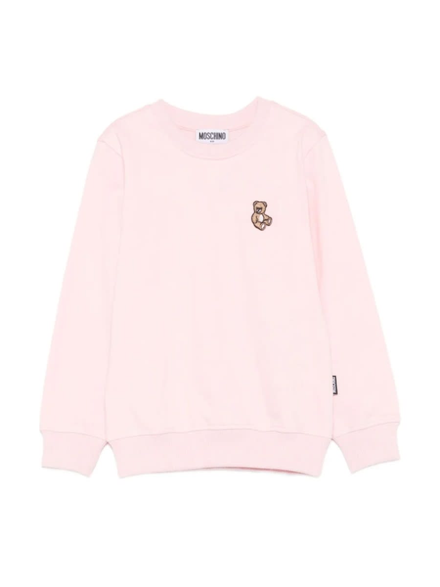 Moschino Sweatshirt With Logo In Pink