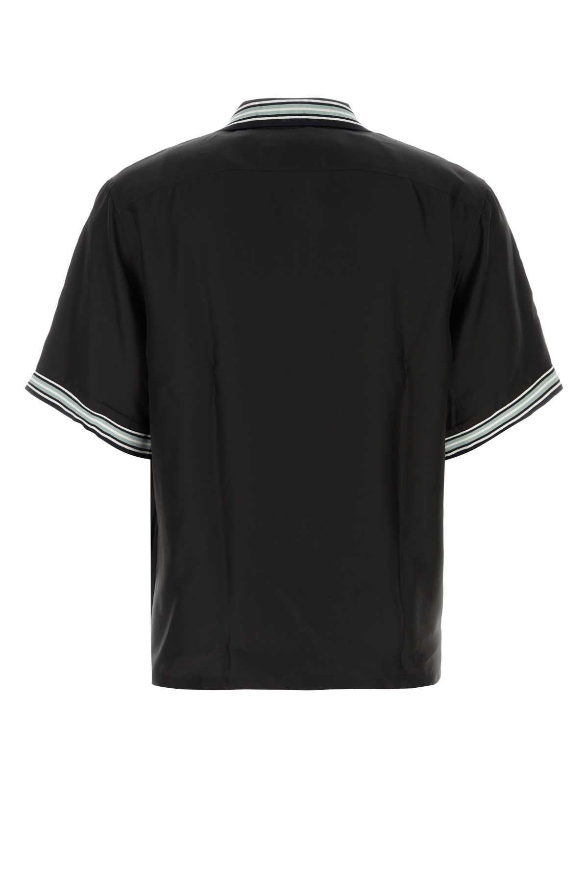 Shop Prada Black Twill Shirt In Nero