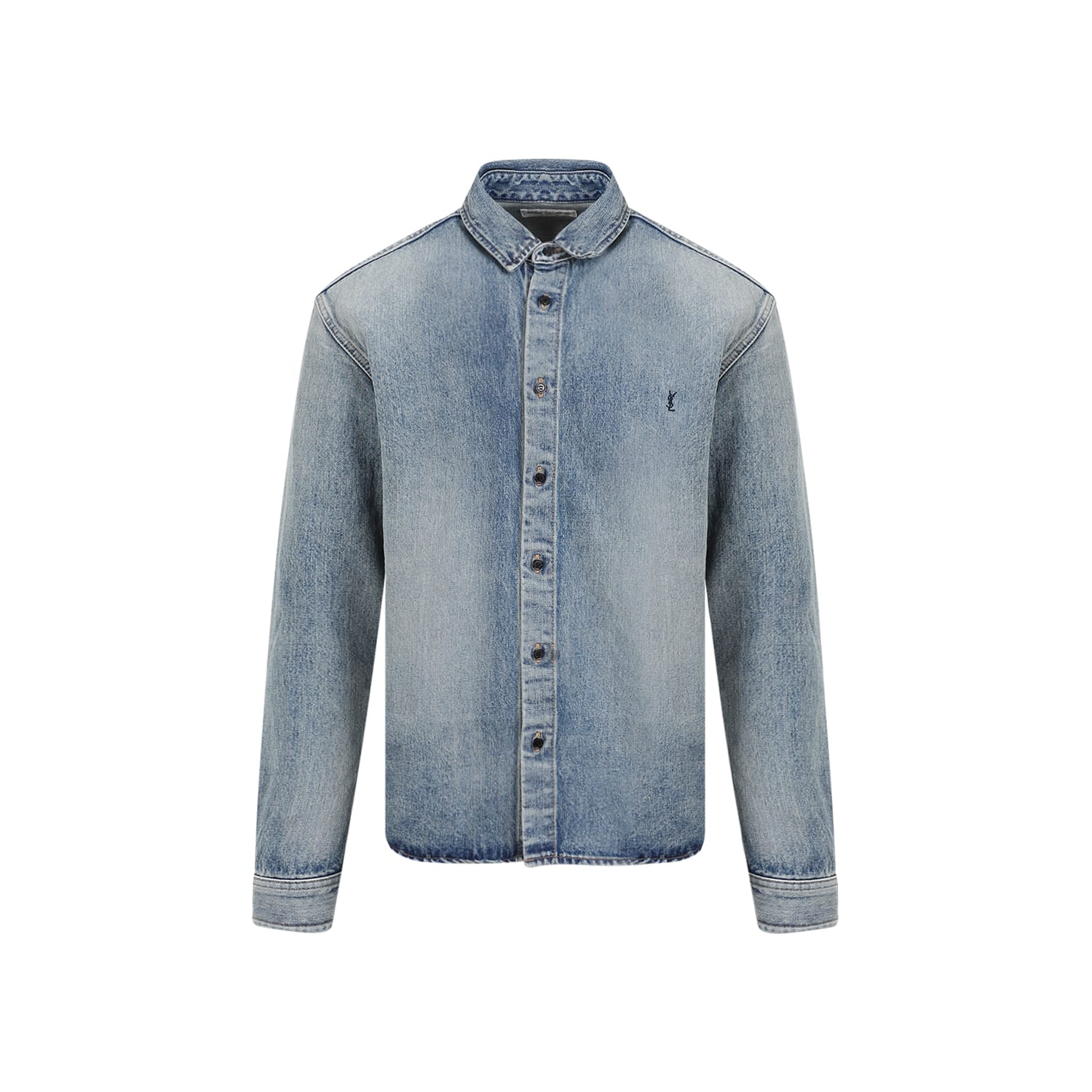 Shop Saint Laurent Relaxed Shirt In Trouville Beach Blue