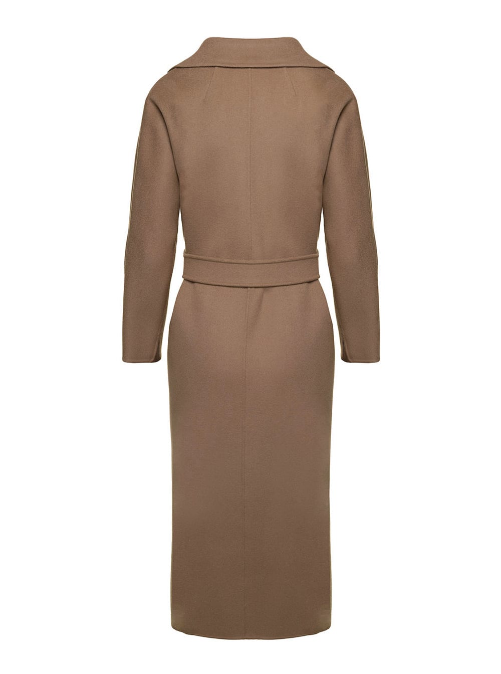 Shop 's Max Mara Esturia Beige Coat With Matching Belt In Wool Woman