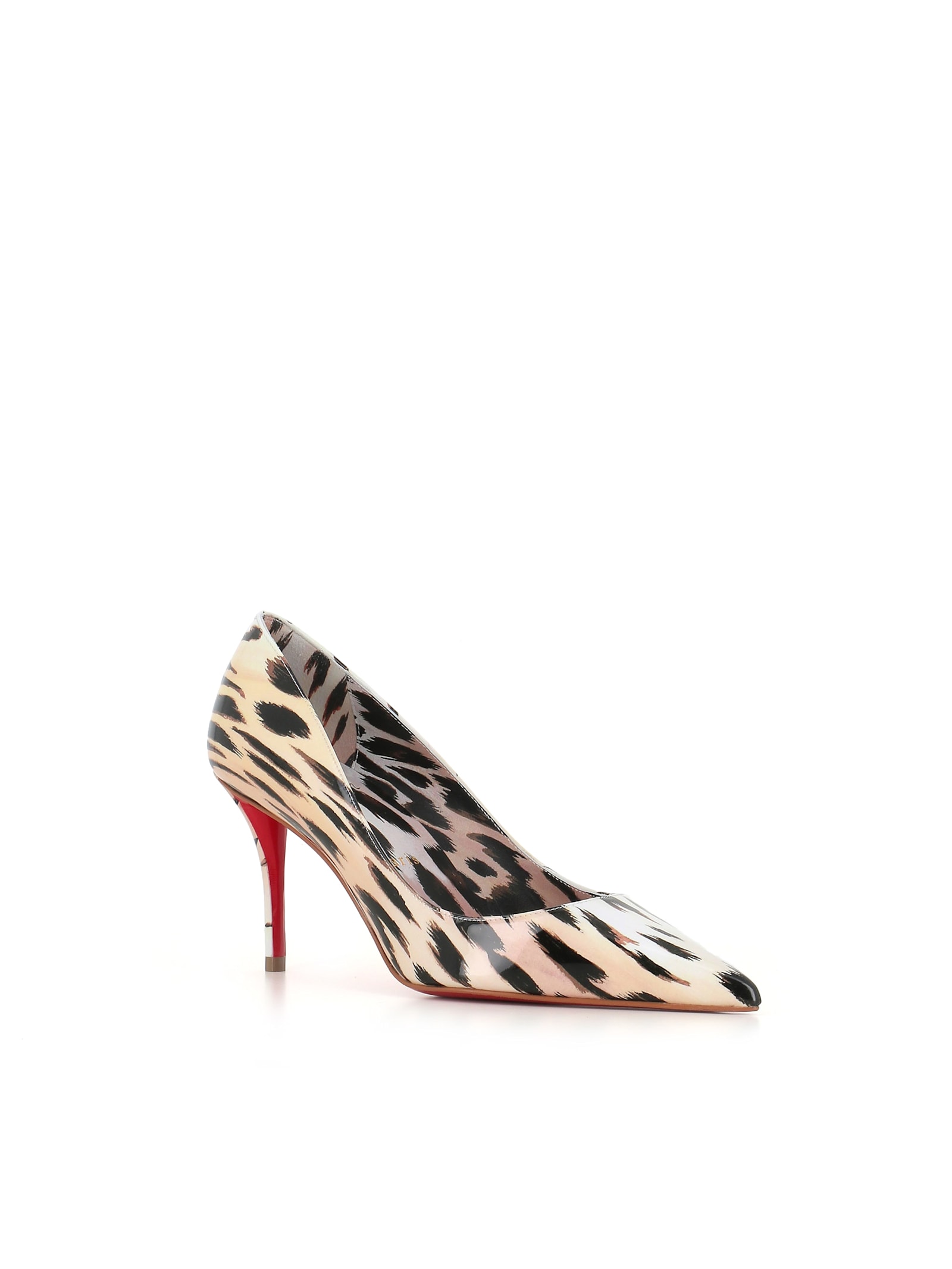 Christian Louboutin Miss Z Gigi 80 Leopard-print Patent-leather Point-toe Pumps In Leopard