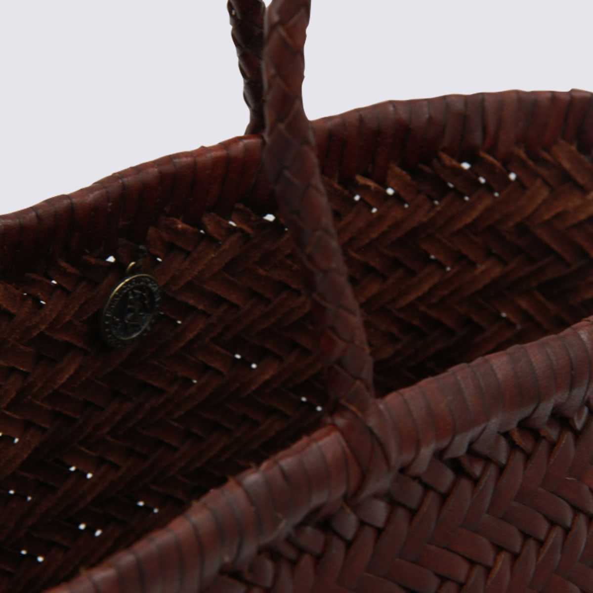 Dragon Diffusion Dark Brown Lather Bamboo Triple Jump Small Totes In Brown