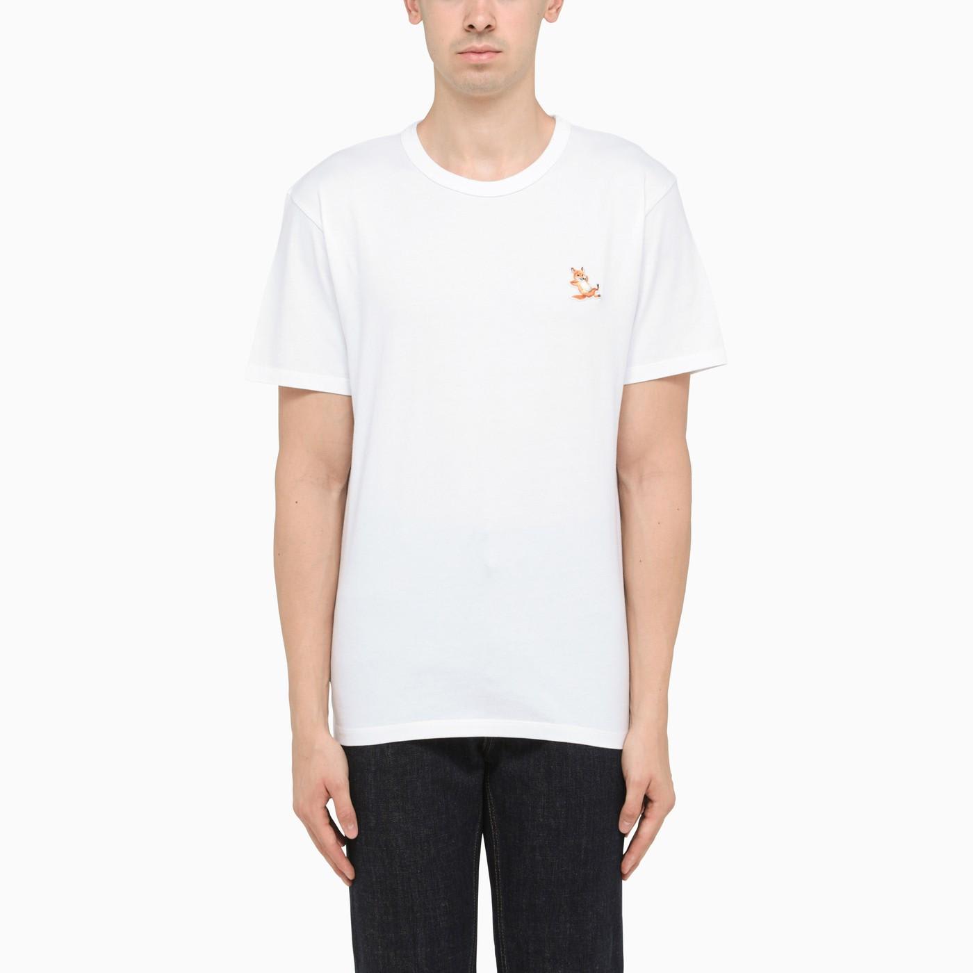 Maison Kitsuné White T-shirt With Contrasting Logo