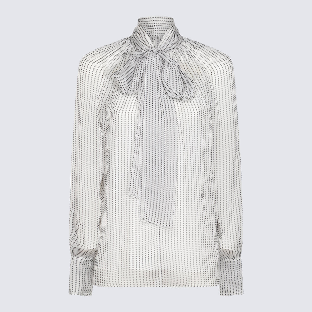 Shop Givenchy White And Grey Silk Shirt In Ecru/black