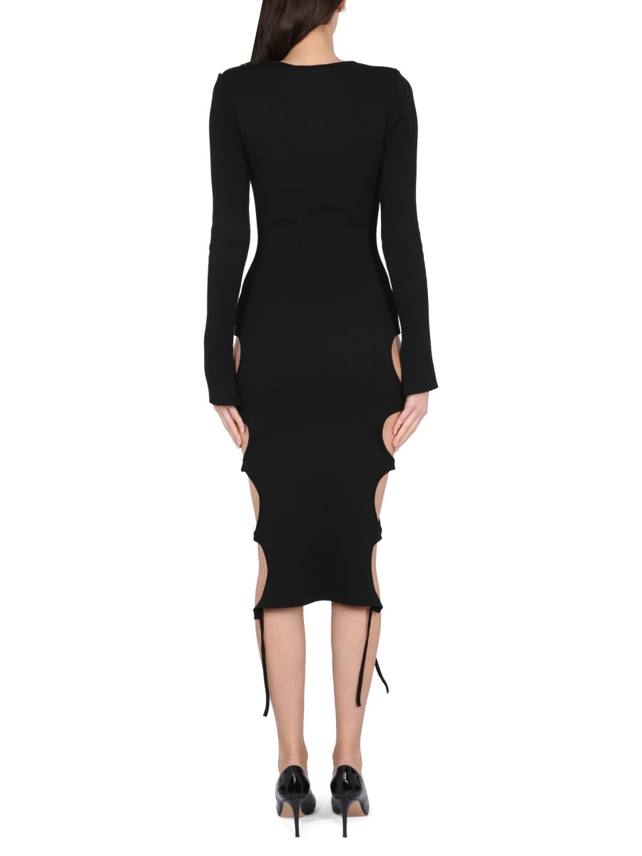 Andreädamo Midi Dress With Cut-out Details In Black