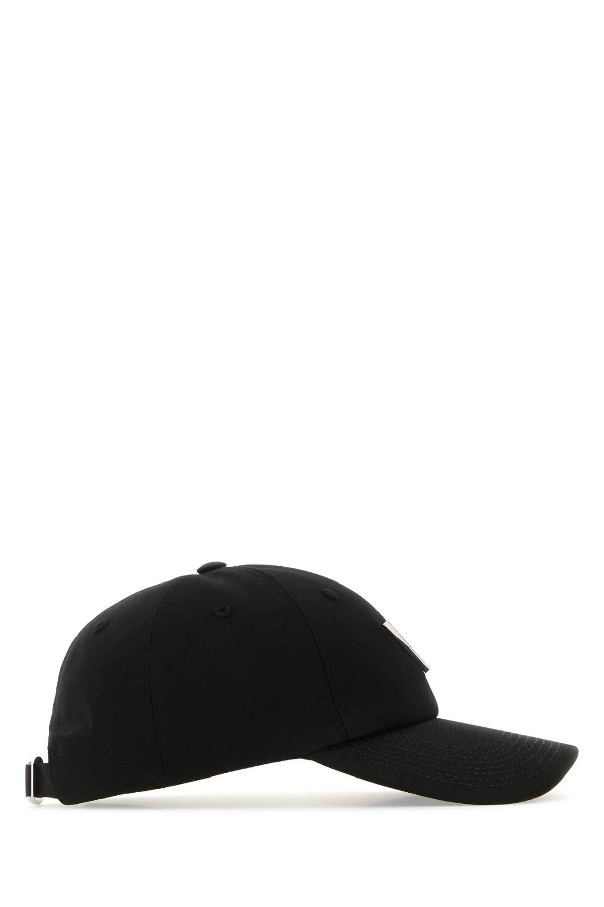 Shop Valentino Black Stretch Cotton Baseball Cap In Nerostrass