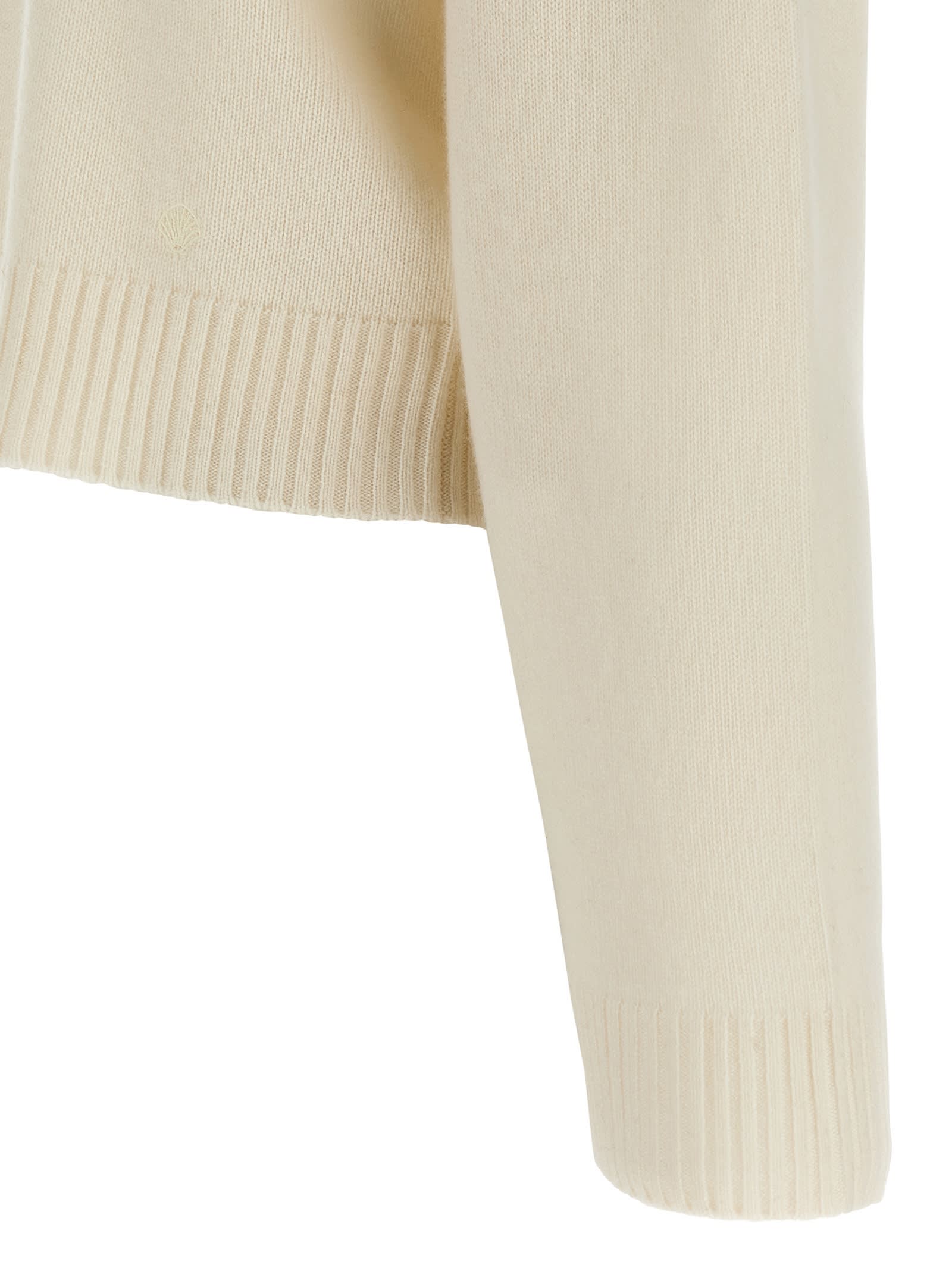 Loulou Studio Ivory Cashmere Polo Shirt In White