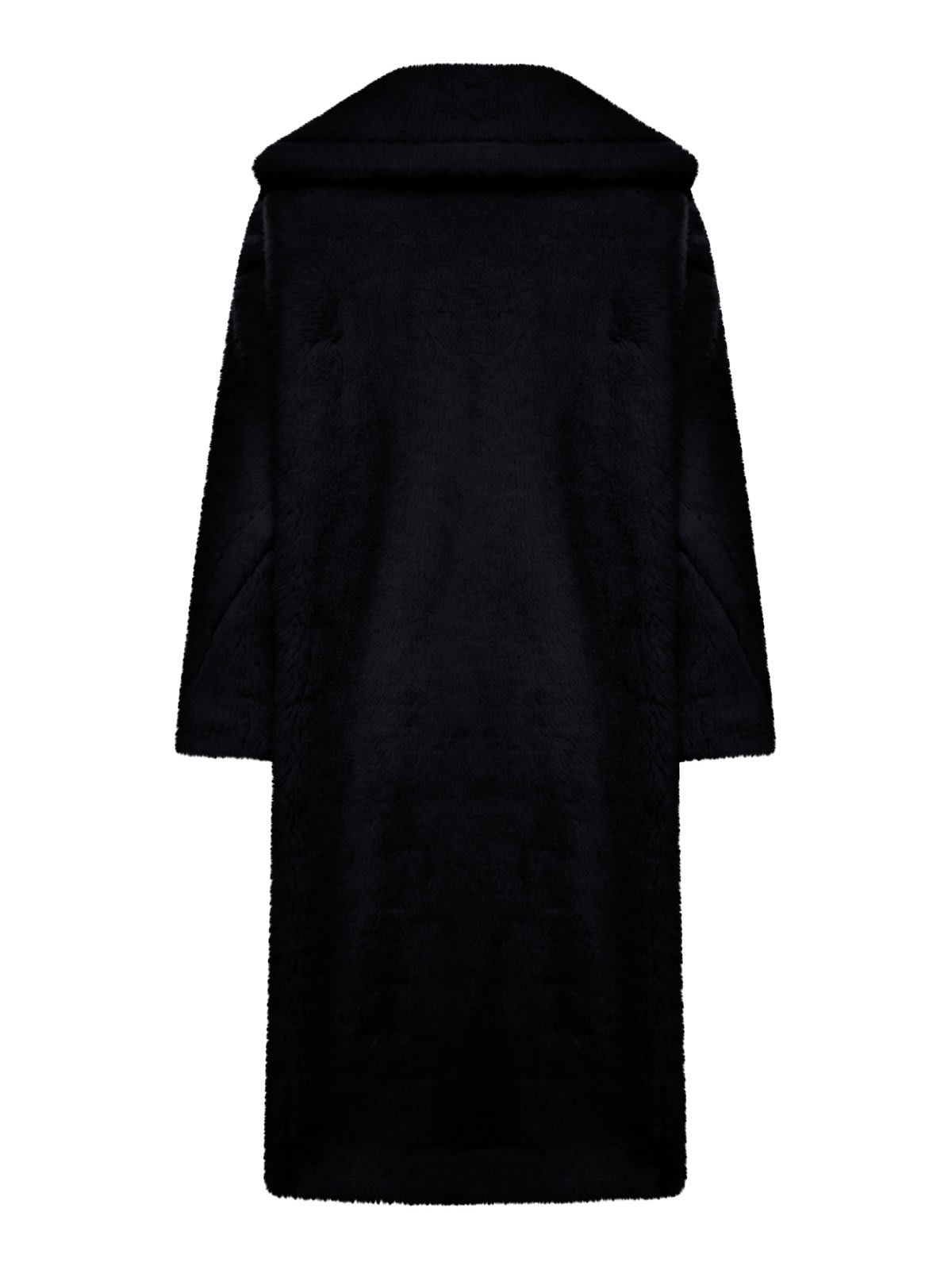 Max Mara Teddy Bear Icon Coat In Alpaca And Wool In Black
