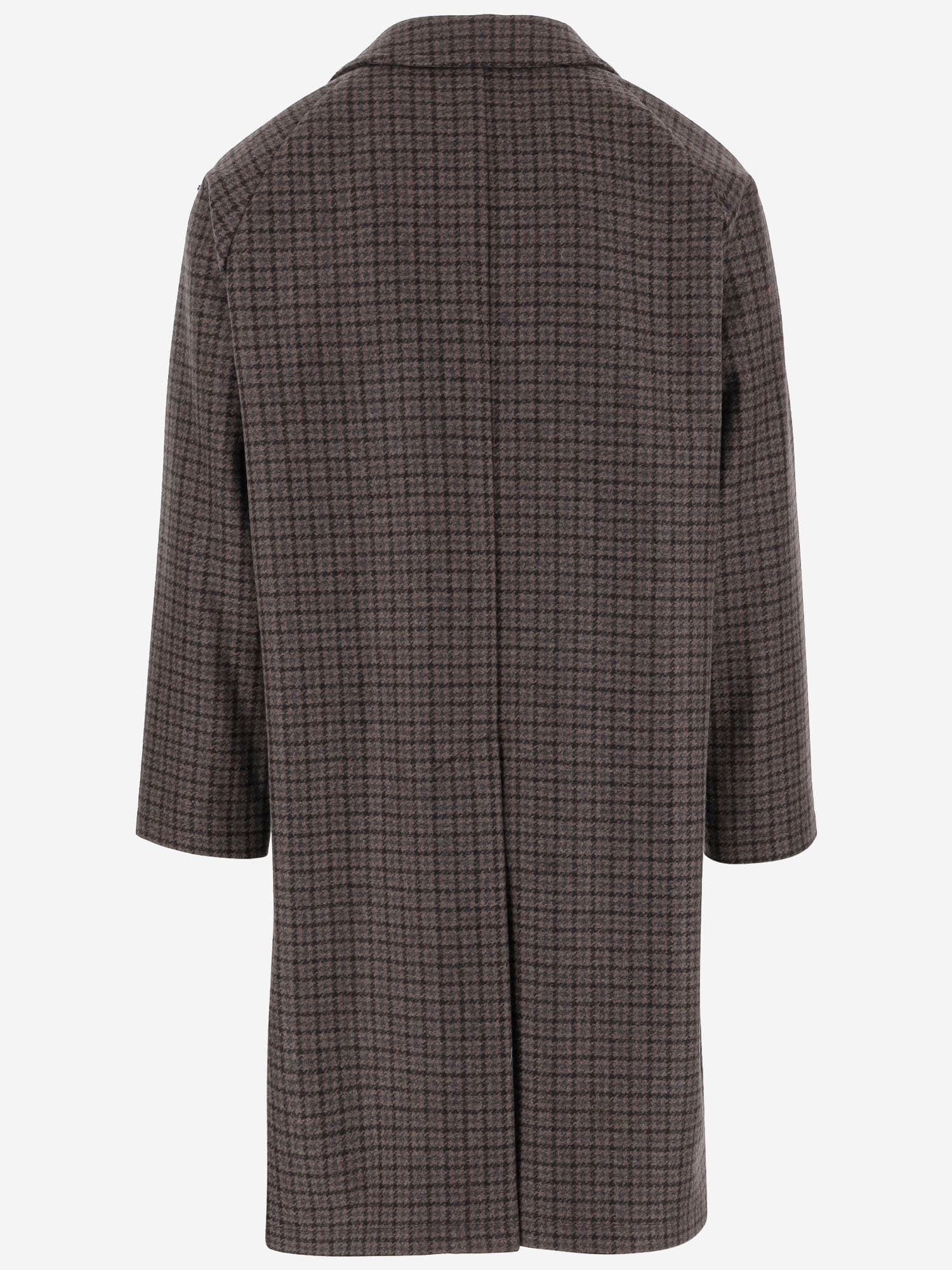 Tagliatore Check-print Coat In Brown
