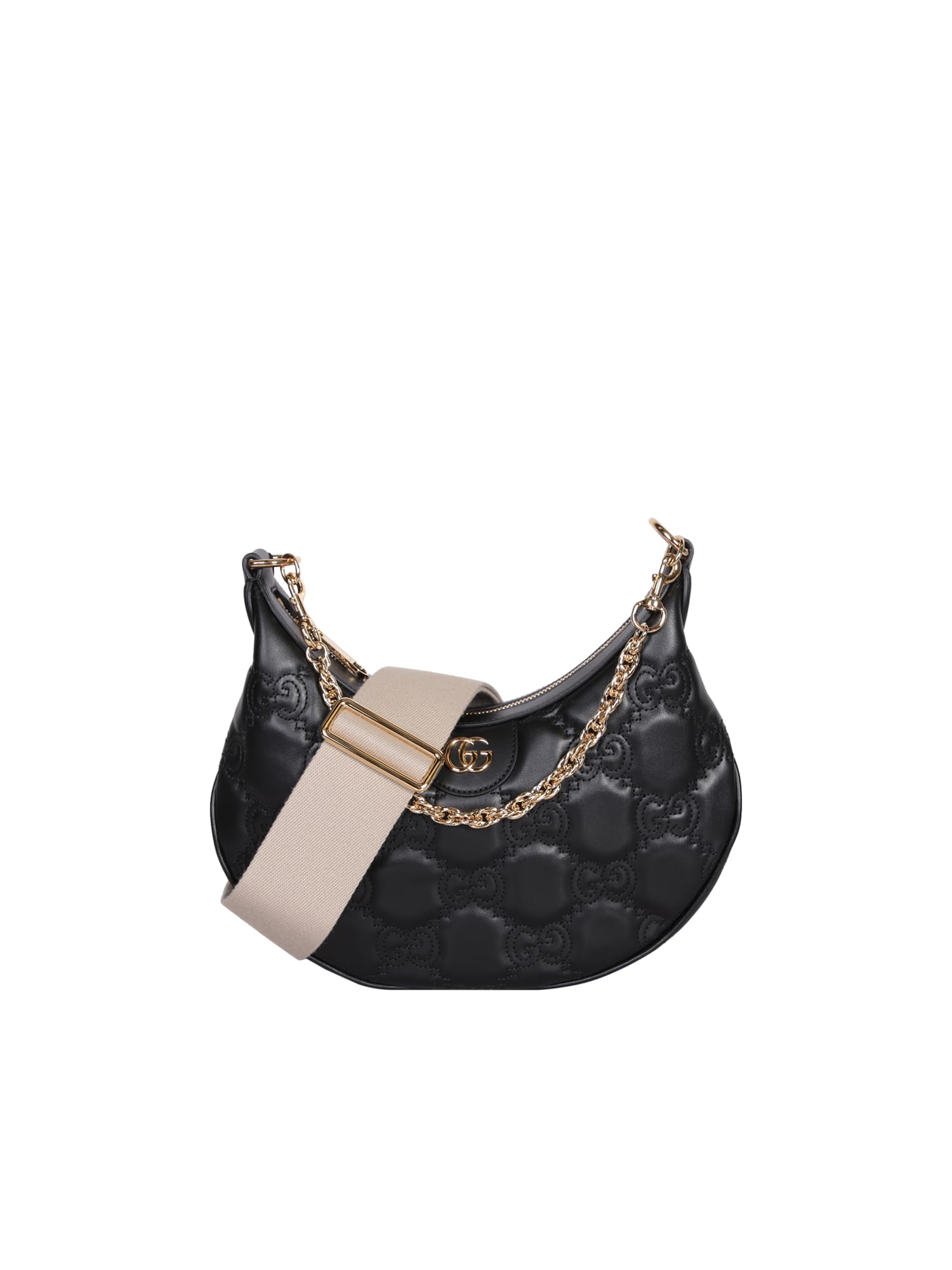 Shop Gucci Gg Matelassã© S Black Shoulder Bag