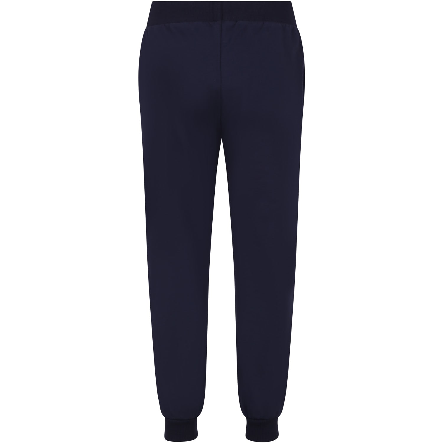 Shop Moschino Blue Trousers For Girl With Logo In Blu Navy