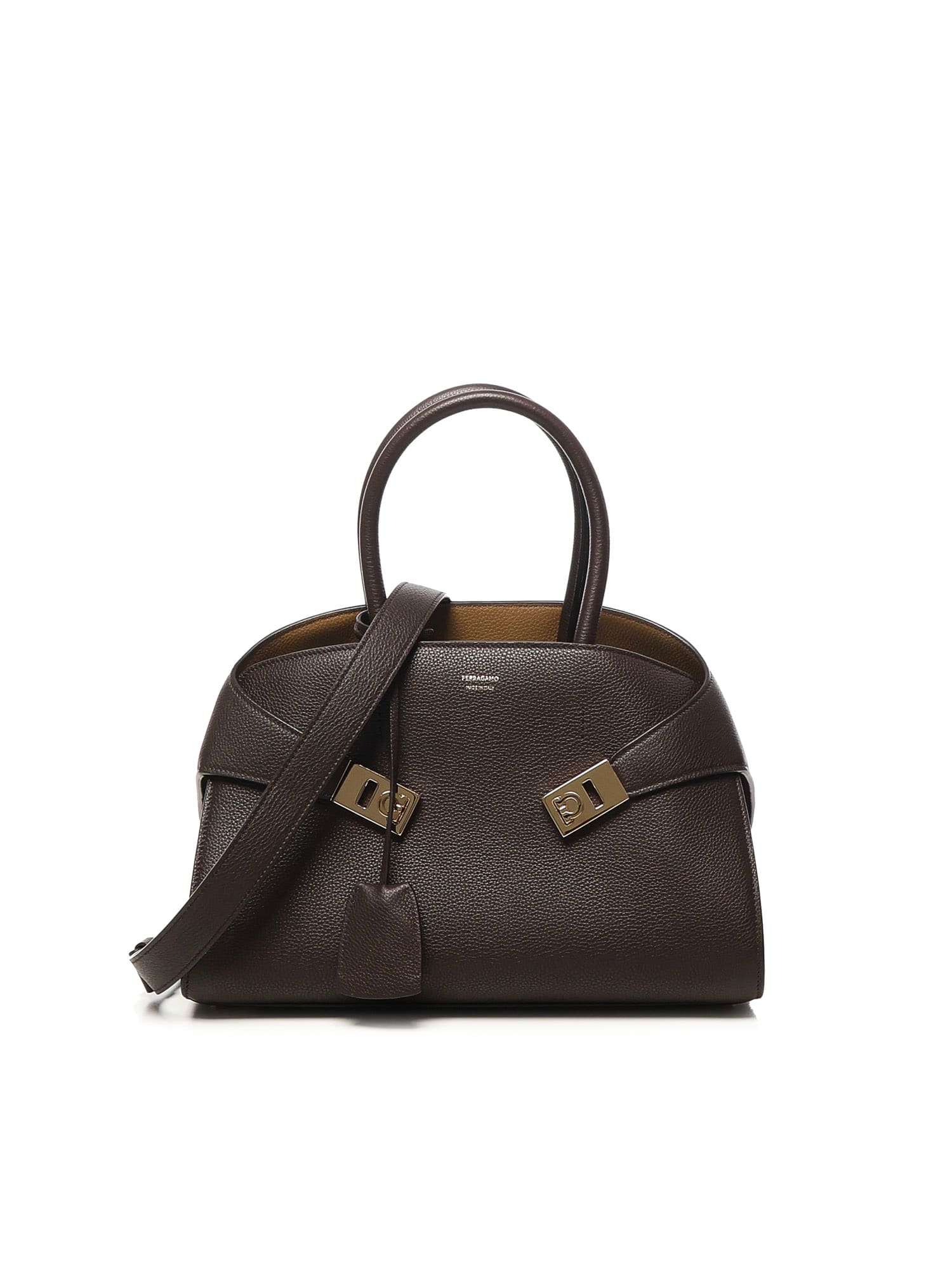 Ferragamo Medium Hug Tote Bag In Brown