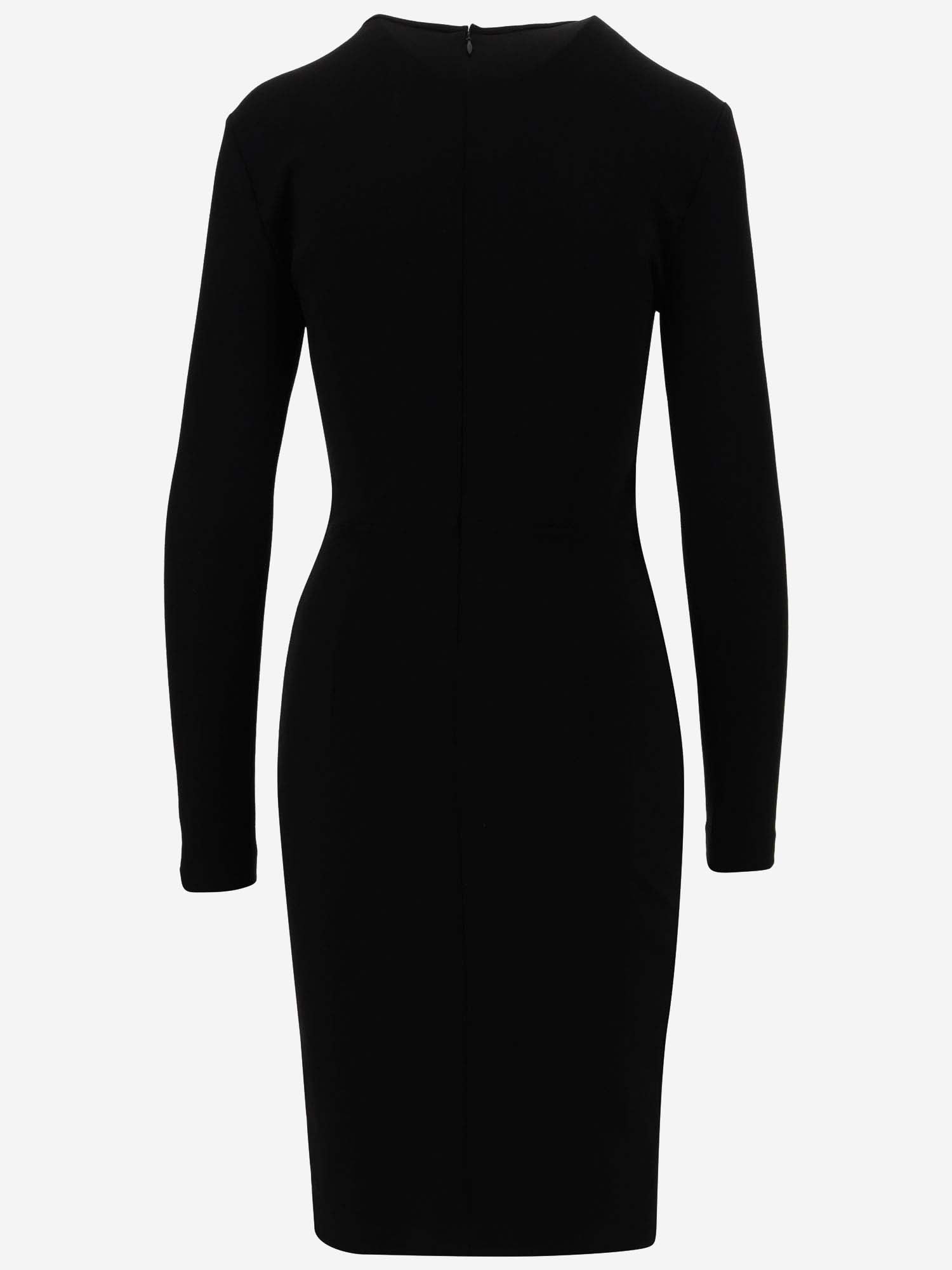 Shop Pinko Stretch Viscose Jersey Midi Dress In Nero Limousine