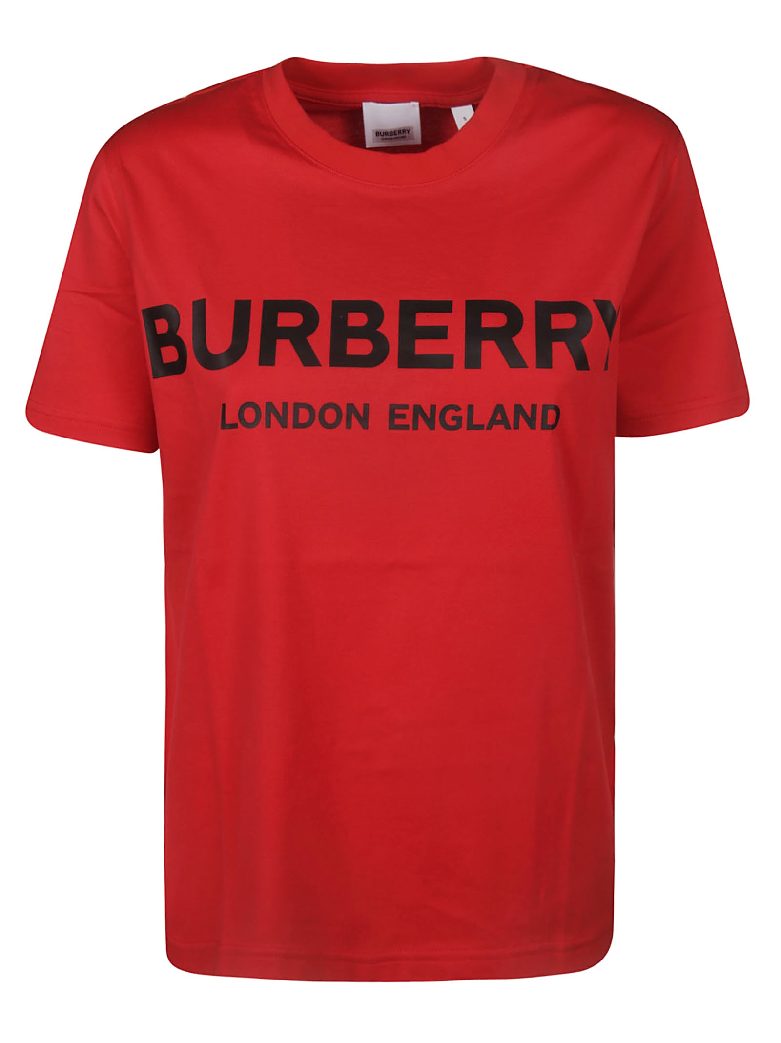 Click to view more detailed imagery on our partner's website Burberry Round Neck Logo T-Shirt In Bright Red