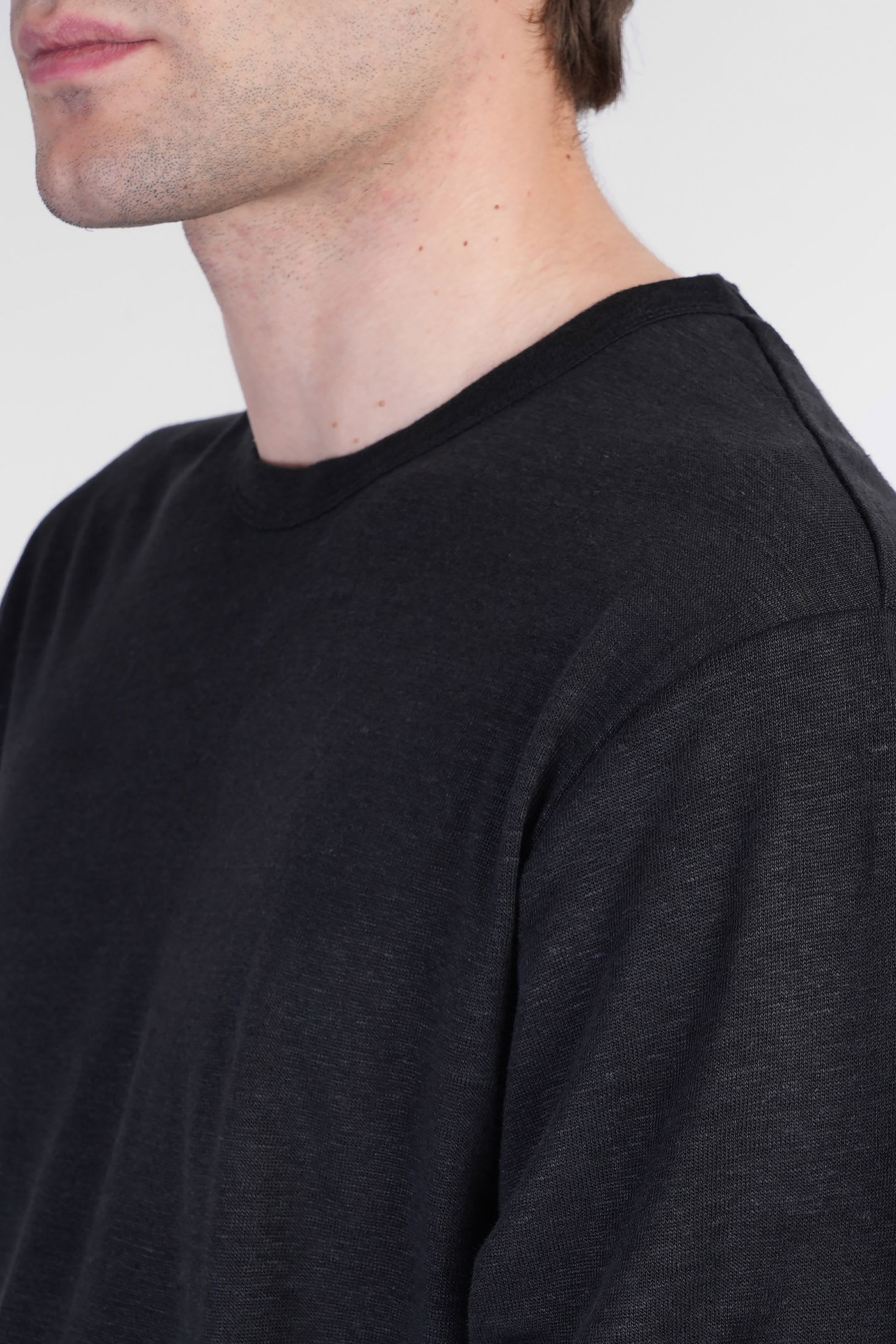 Mc2 Saint Barth Ecstasea N T-shirt In Black Linen In Black