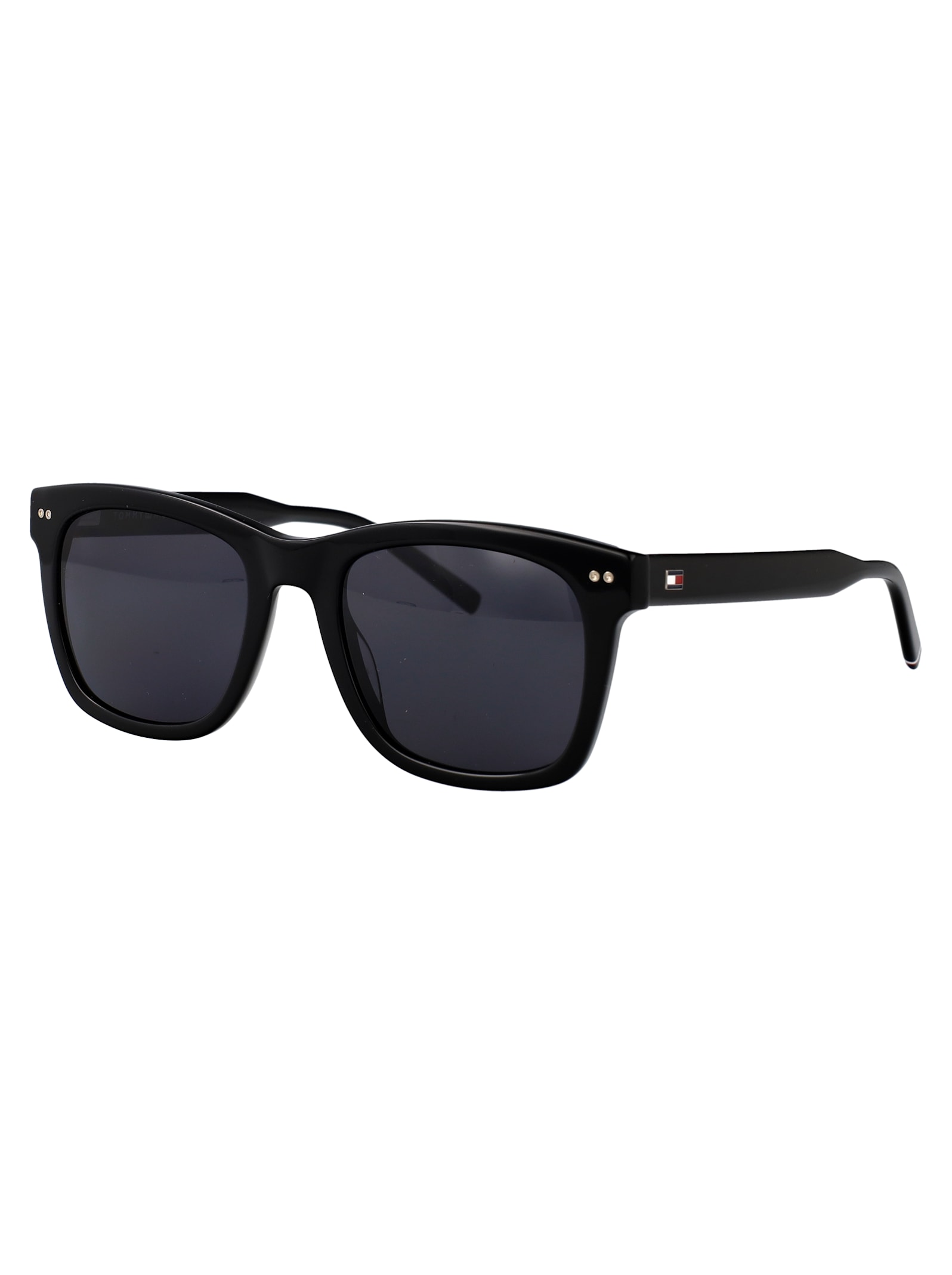 Tommy Hilfiger Black Acetate Sunglasses In Black