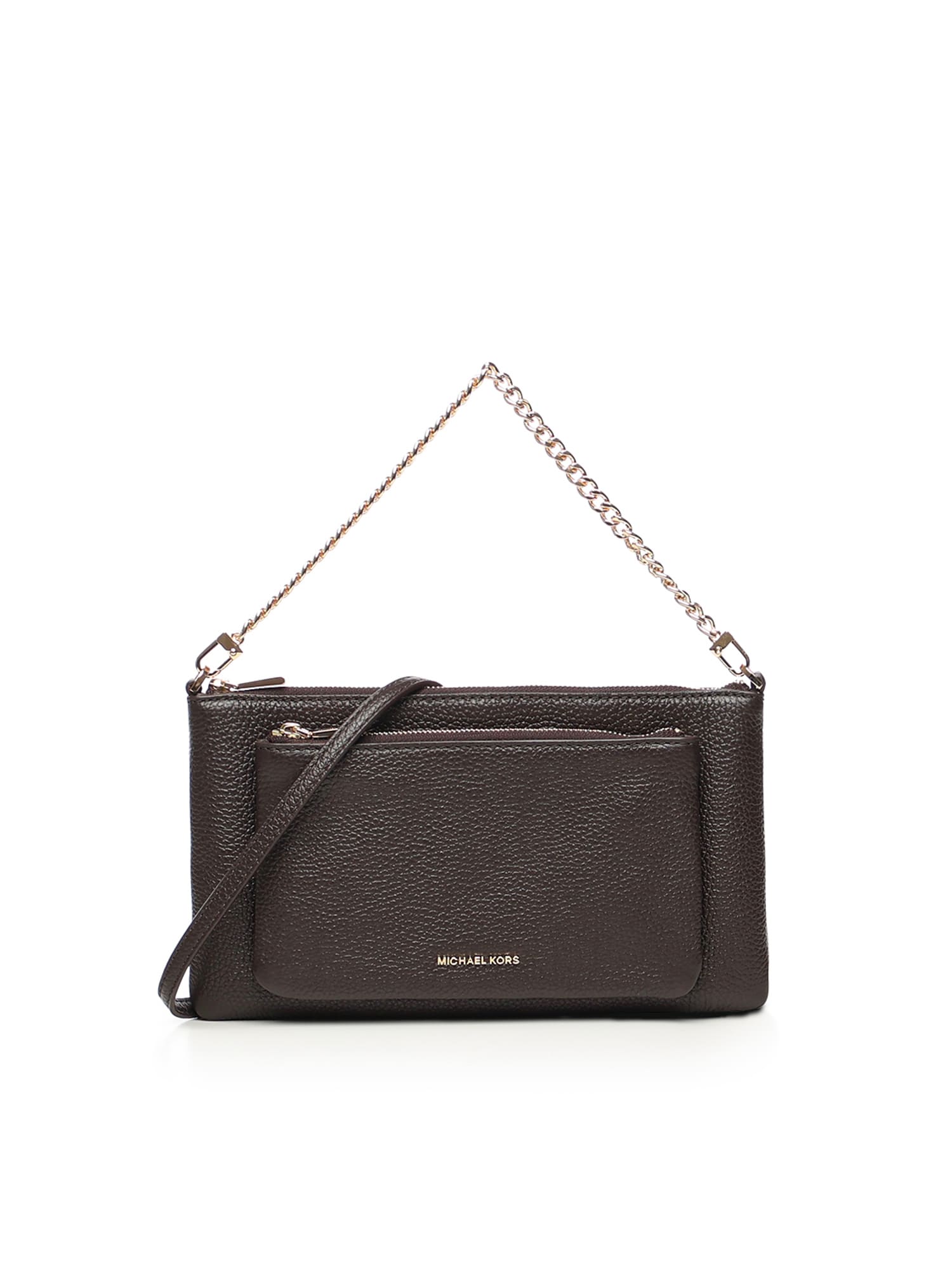 Michael Michael Kors Jet Set Medium Leather Crossbody Bag In Brown