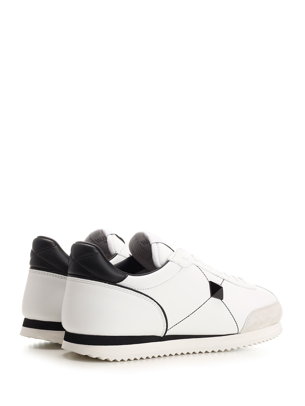 Shop Valentino White Low Top Sneakers In Calf Leather And Nappa Leather