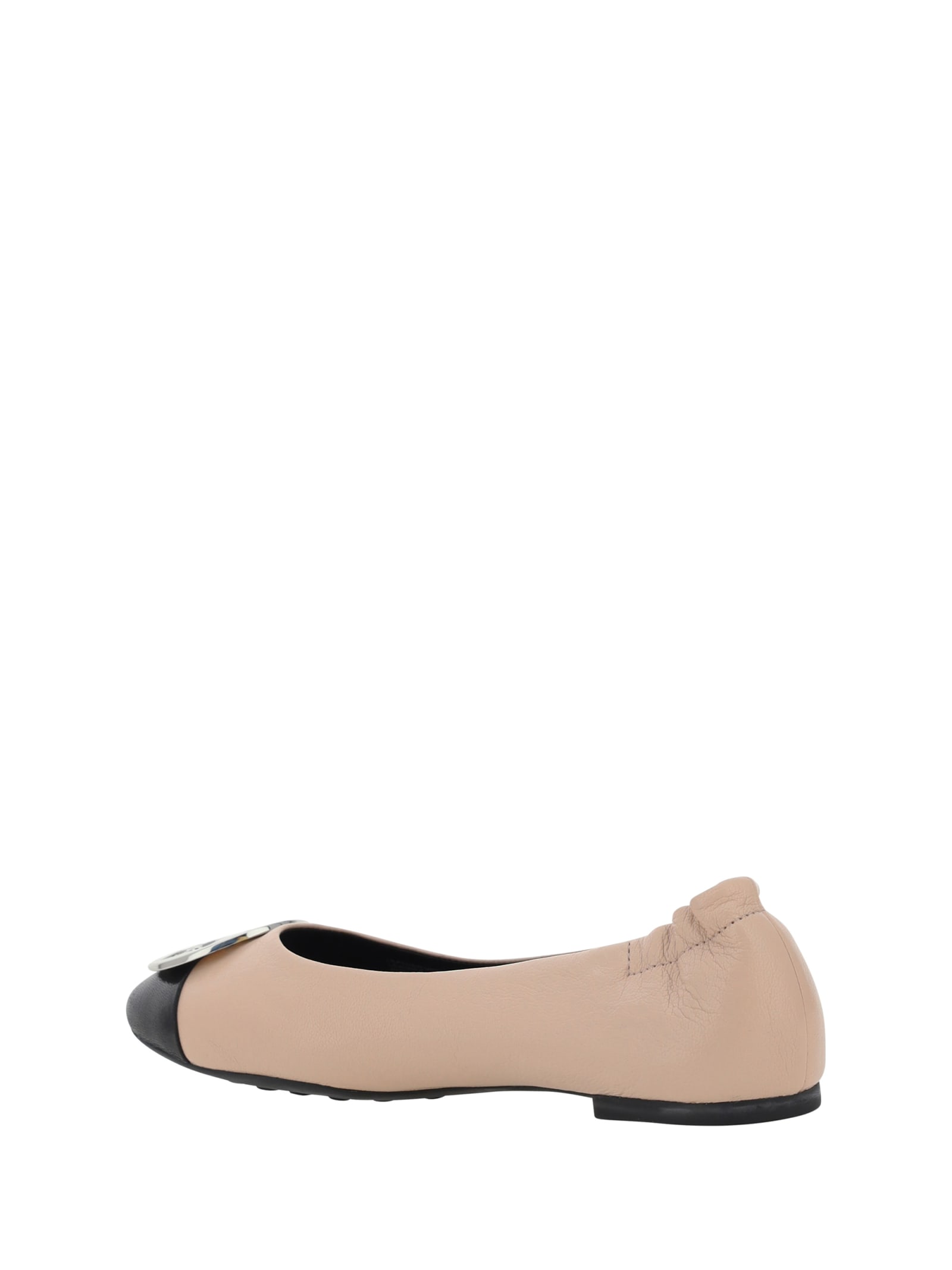 Shop Tory Burch Claire Ballerinas In Rose Pink / Perfect Black