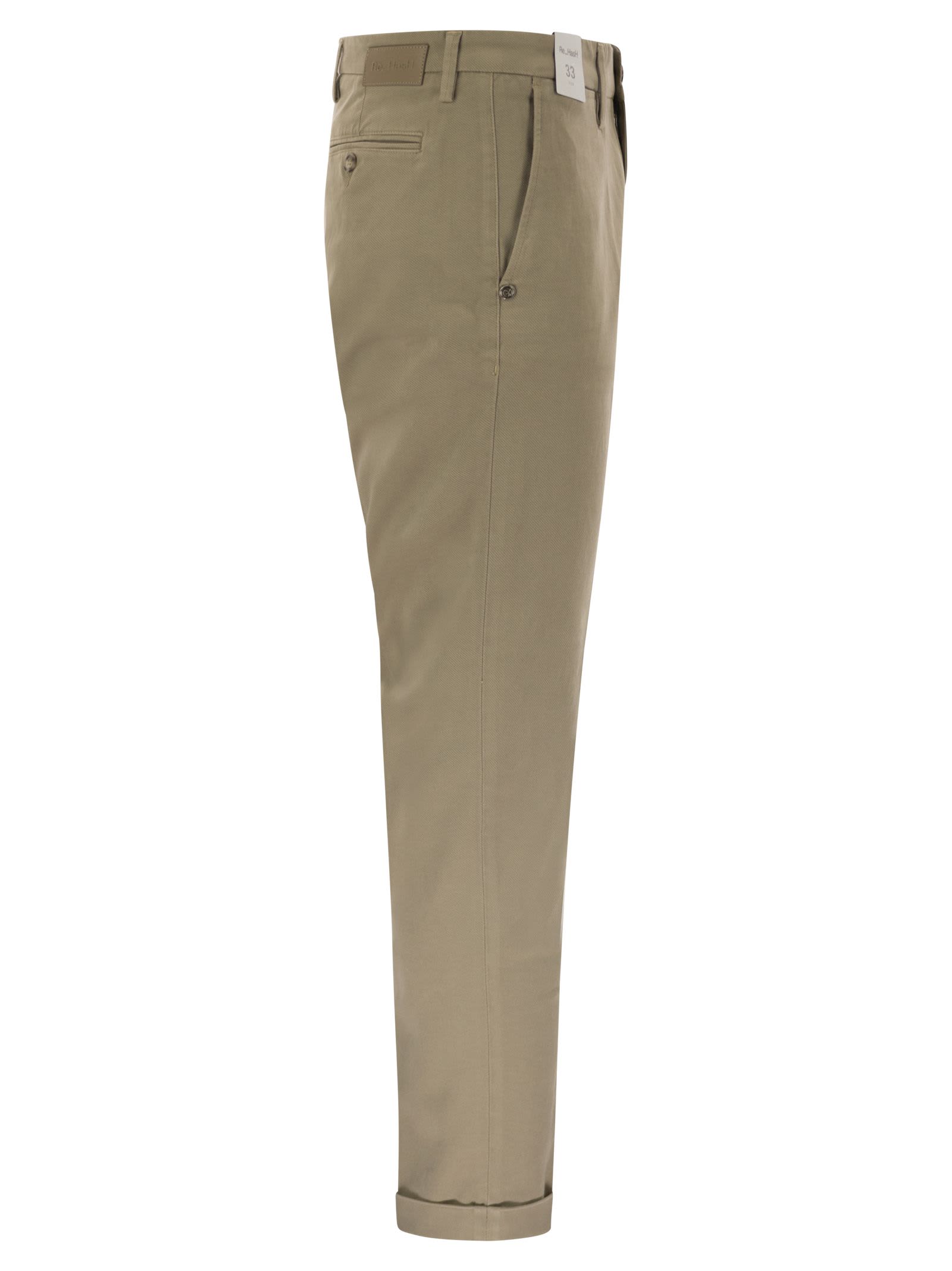 Re-hash Mucha - Stretch Cotton And Lyocell Chino In Gray