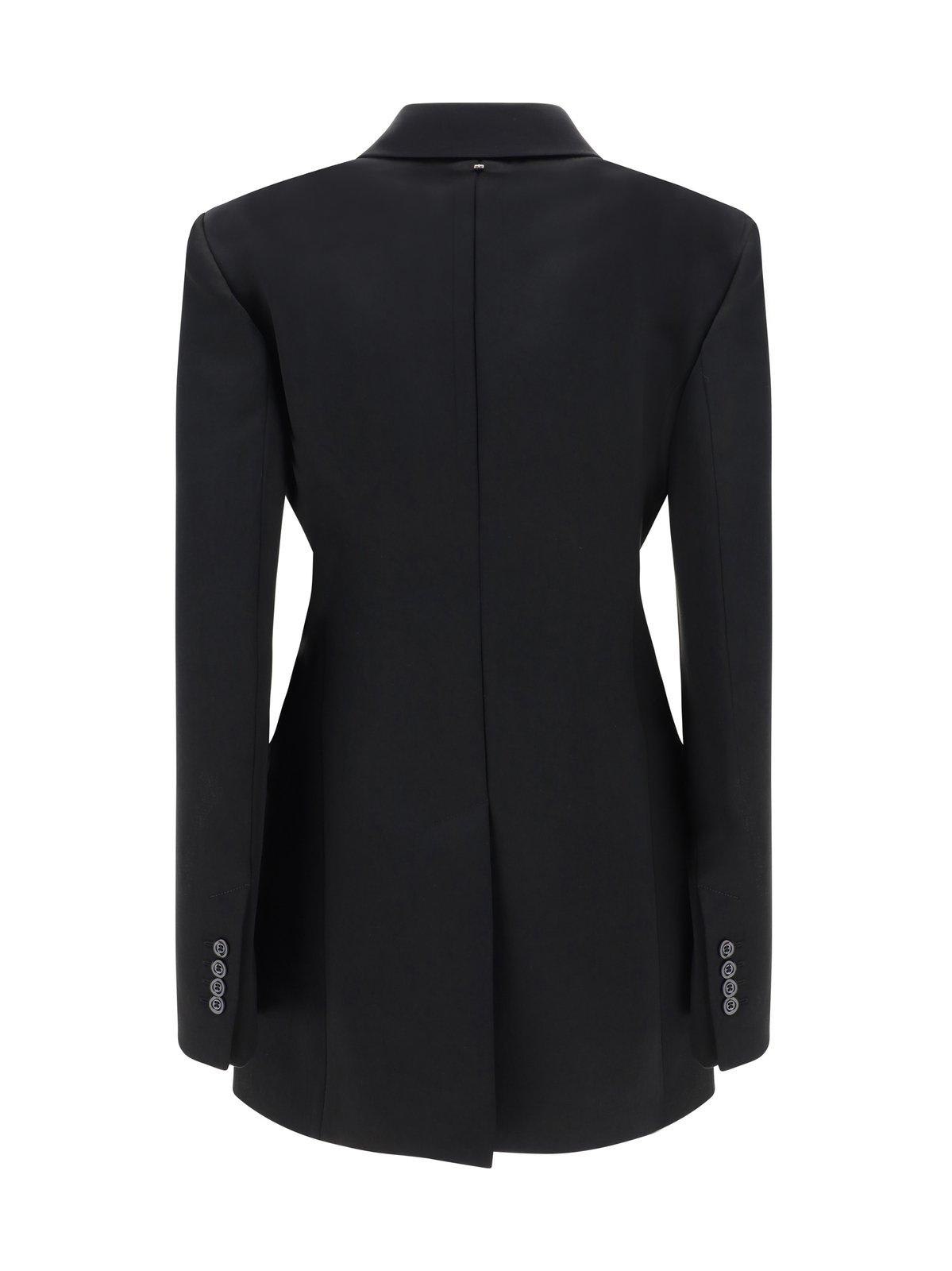 Shop Sportmax Double-breasted Long-sleeved Jacket In Nero