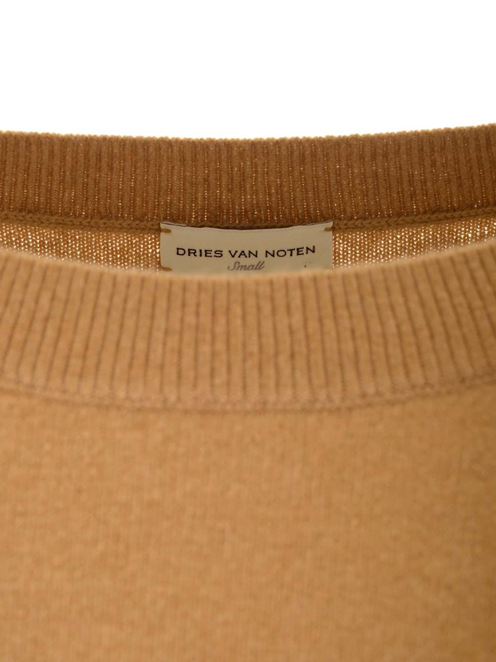 Shop Dries Van Noten Cashmere Knit Sweater In Beige