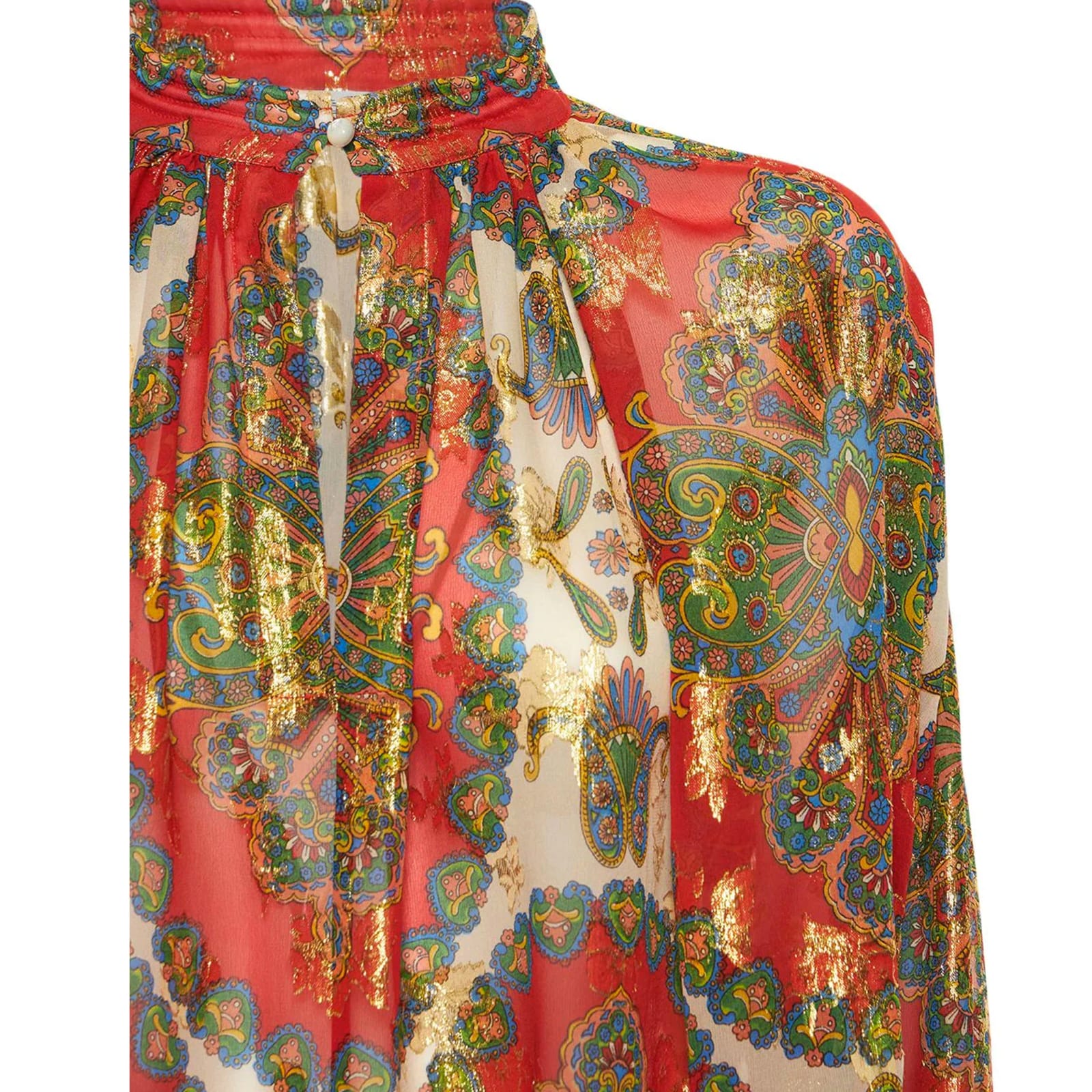 Etro Silk Printed Shirt Women In Orange