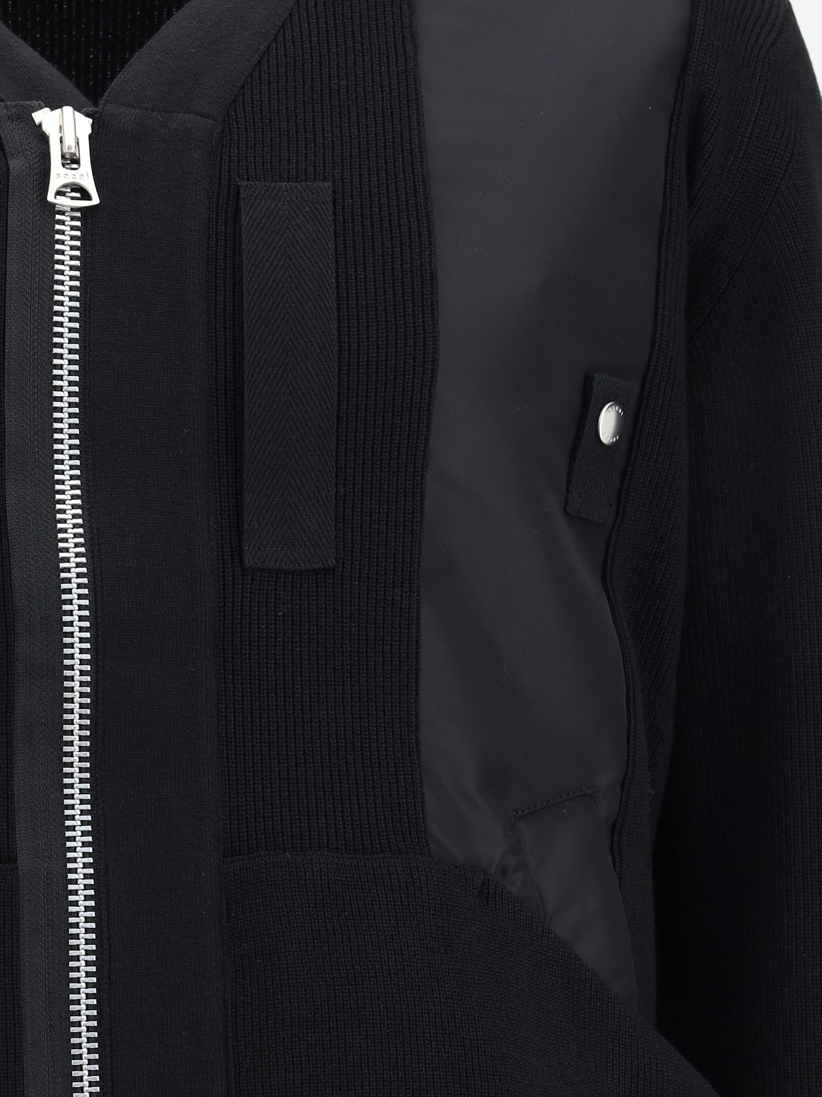 Sacai Zip-up Bomber Jacket In Black