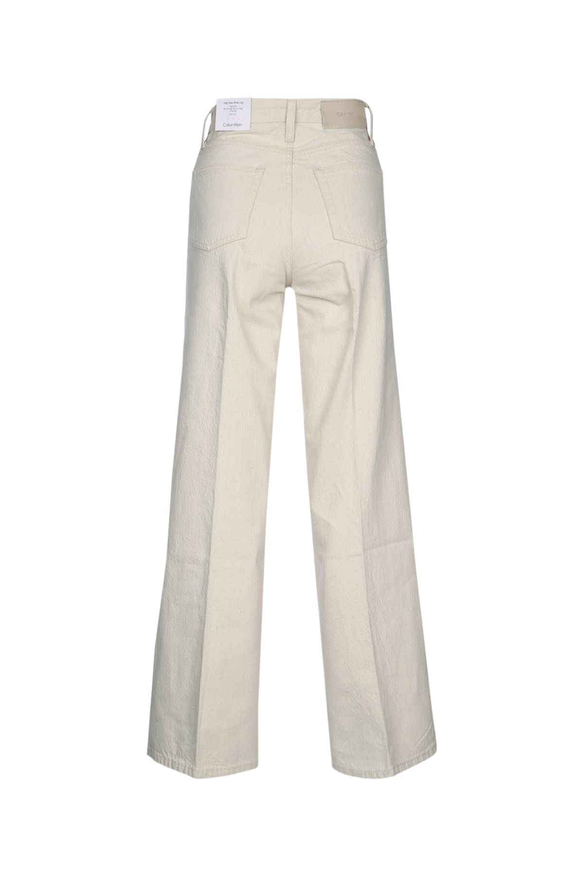Shop Calvin Klein Hr Wide Ecru Linen