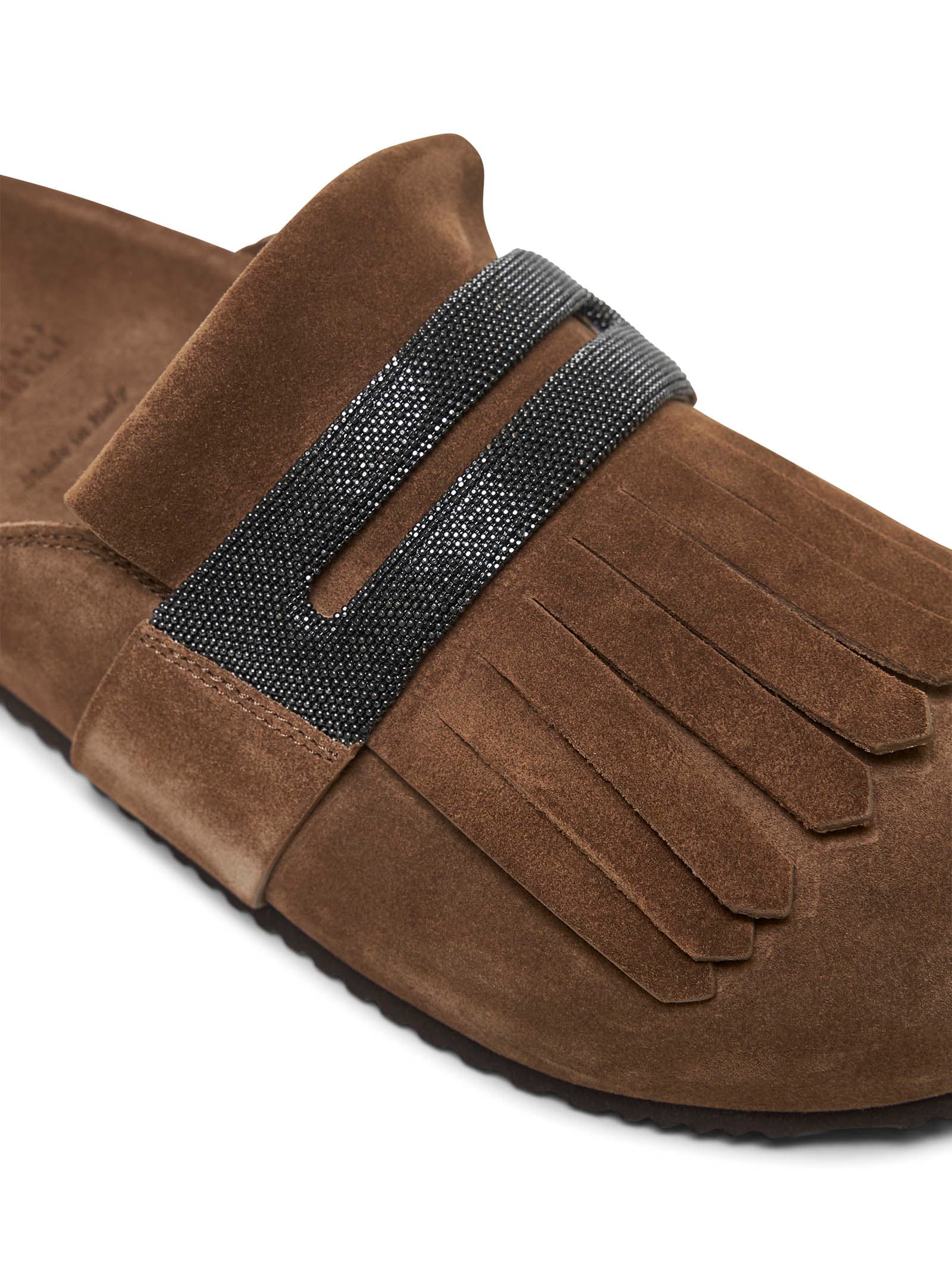フラットシューズ BRUNELLO CUCINELLI Monile sabots Brown Brunello Cucinelli Monile Sabots Flat Shoes In Brown | ModeSens